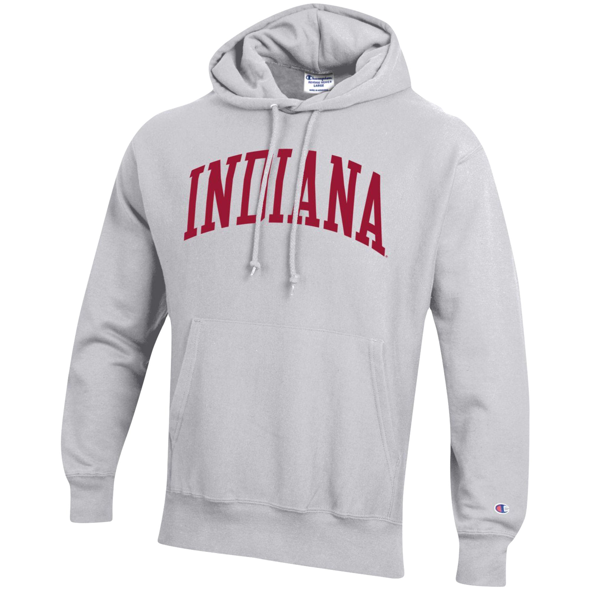 Men's Champion Heathered Gray Indiana Hoosiers Big & Tall Reverse Weave Fleece Pullover Hoodie Sweatshirt