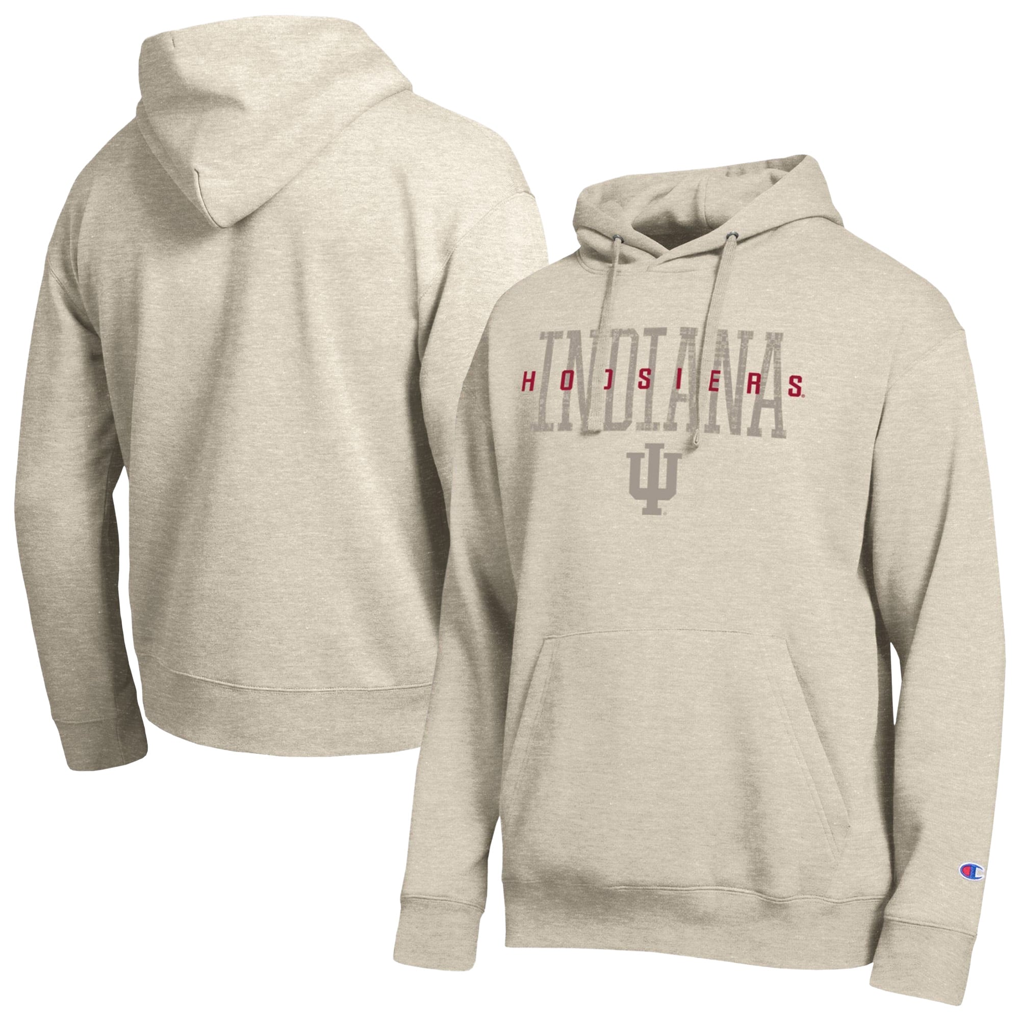 Men's Champion Oatmeal Indiana Hoosiers All-Star Neutral Stack Hoodie