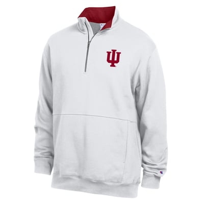  Indiana Hoosiers Champion Fleece Quarter-Zip Pullover - White