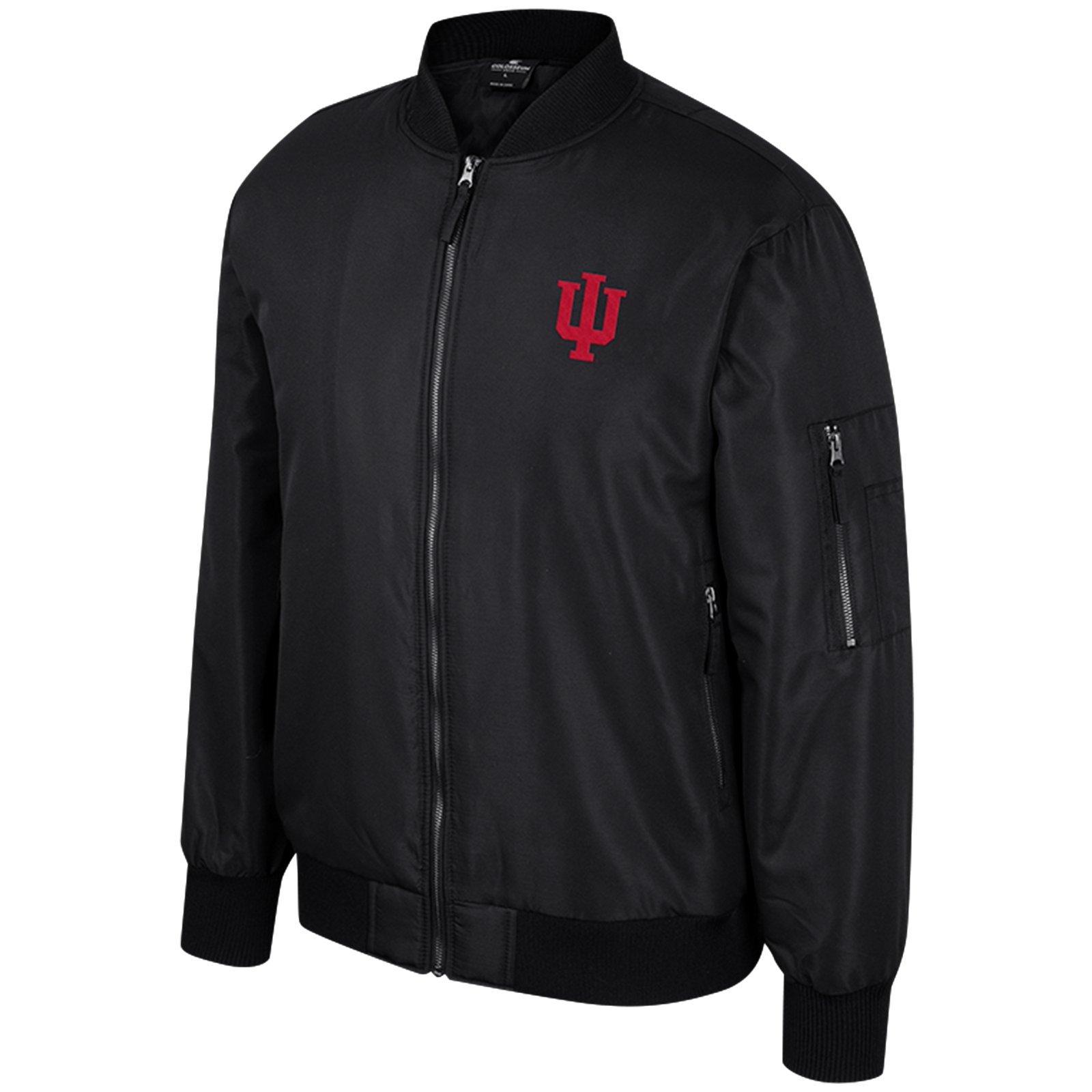 Men's Colosseum Black Indiana Hoosiers Full-Zip Bomber Jacket