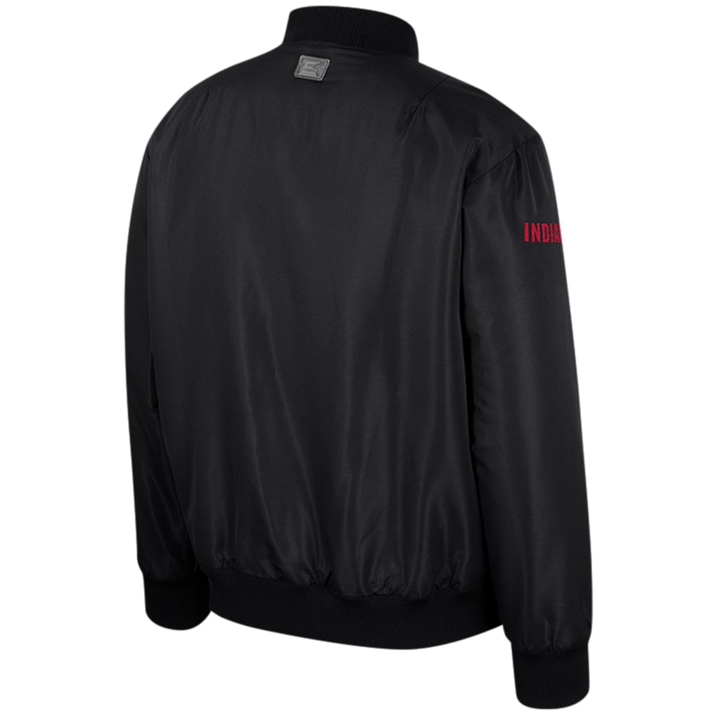 Men's Colosseum Black Indiana Hoosiers Full-Zip Bomber Jacket
