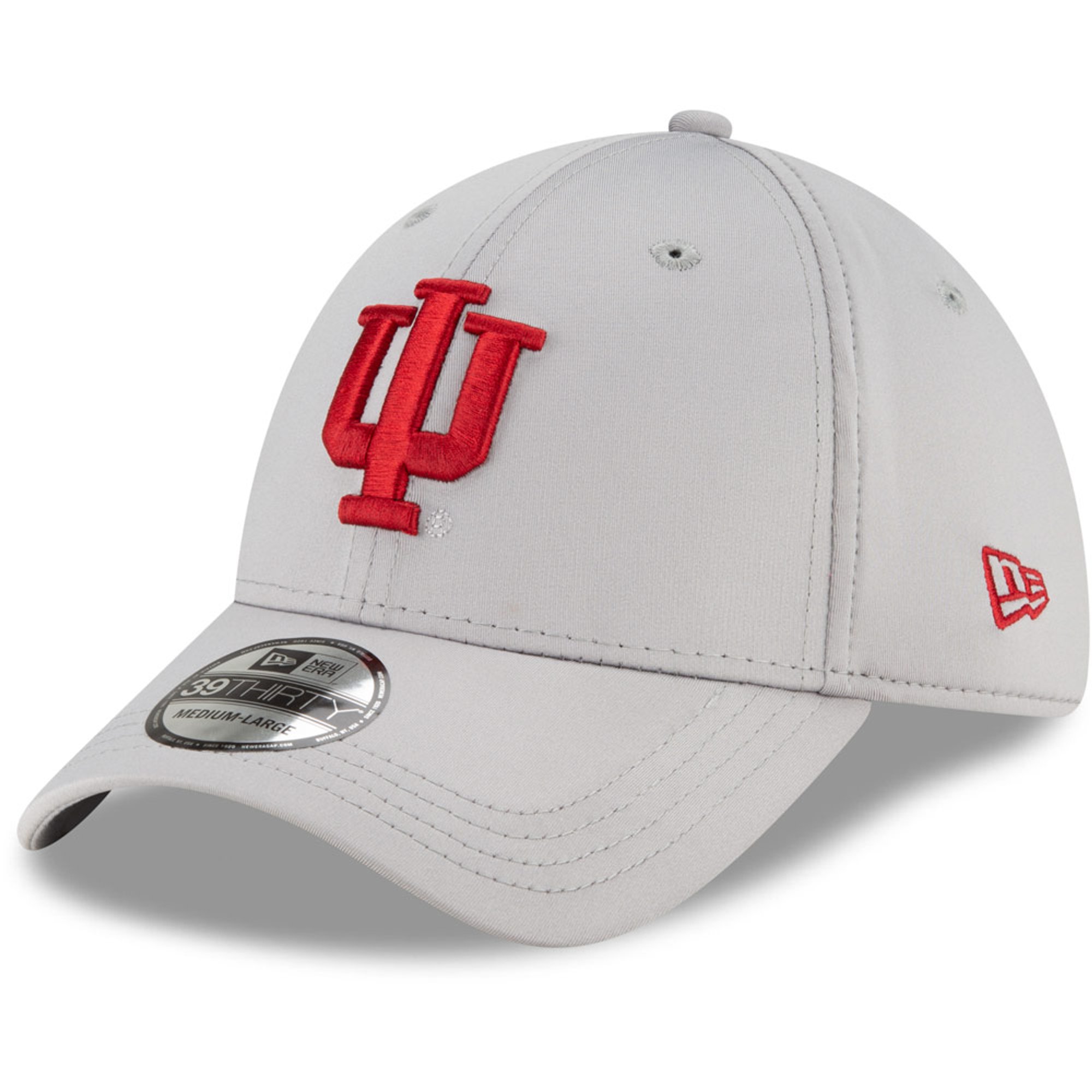 Men's New Era Gray Indiana Hoosiers Campus Preferred 39THIRTY Flex Hat