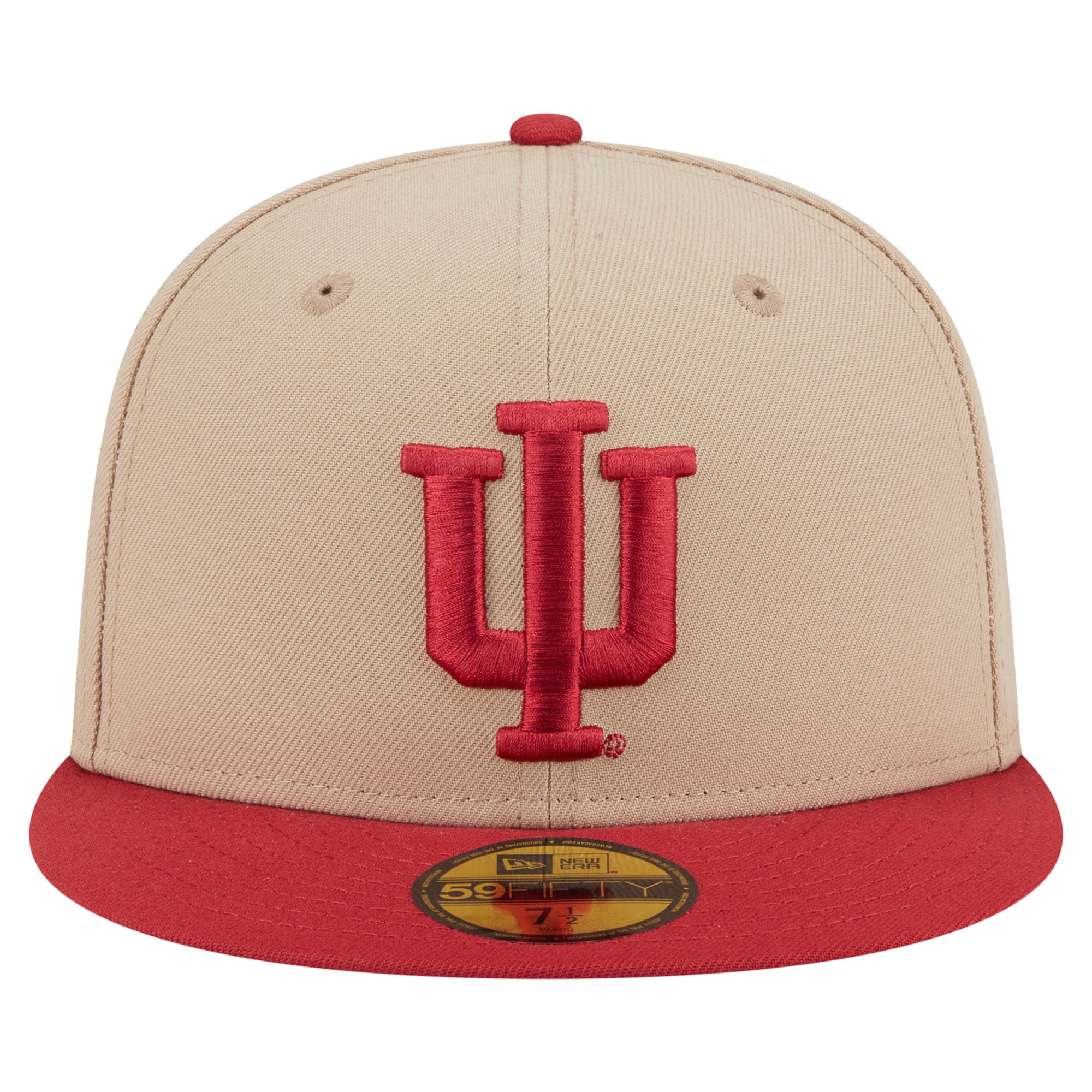 Men's New Era  Khaki Indiana Hoosiers Two-Tone 59FIFTY Fitted Hat