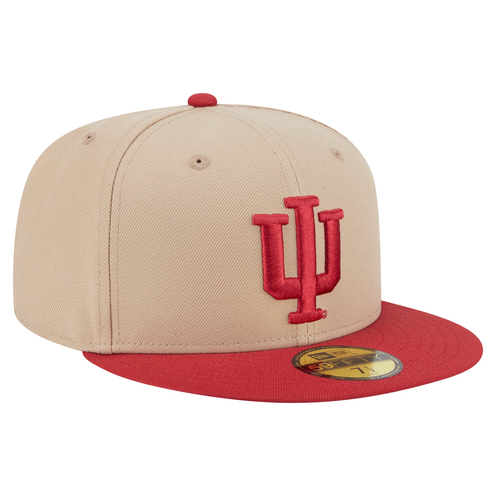 Men's New Era  Khaki Indiana Hoosiers Two-Tone 59FIFTY Fitted Hat