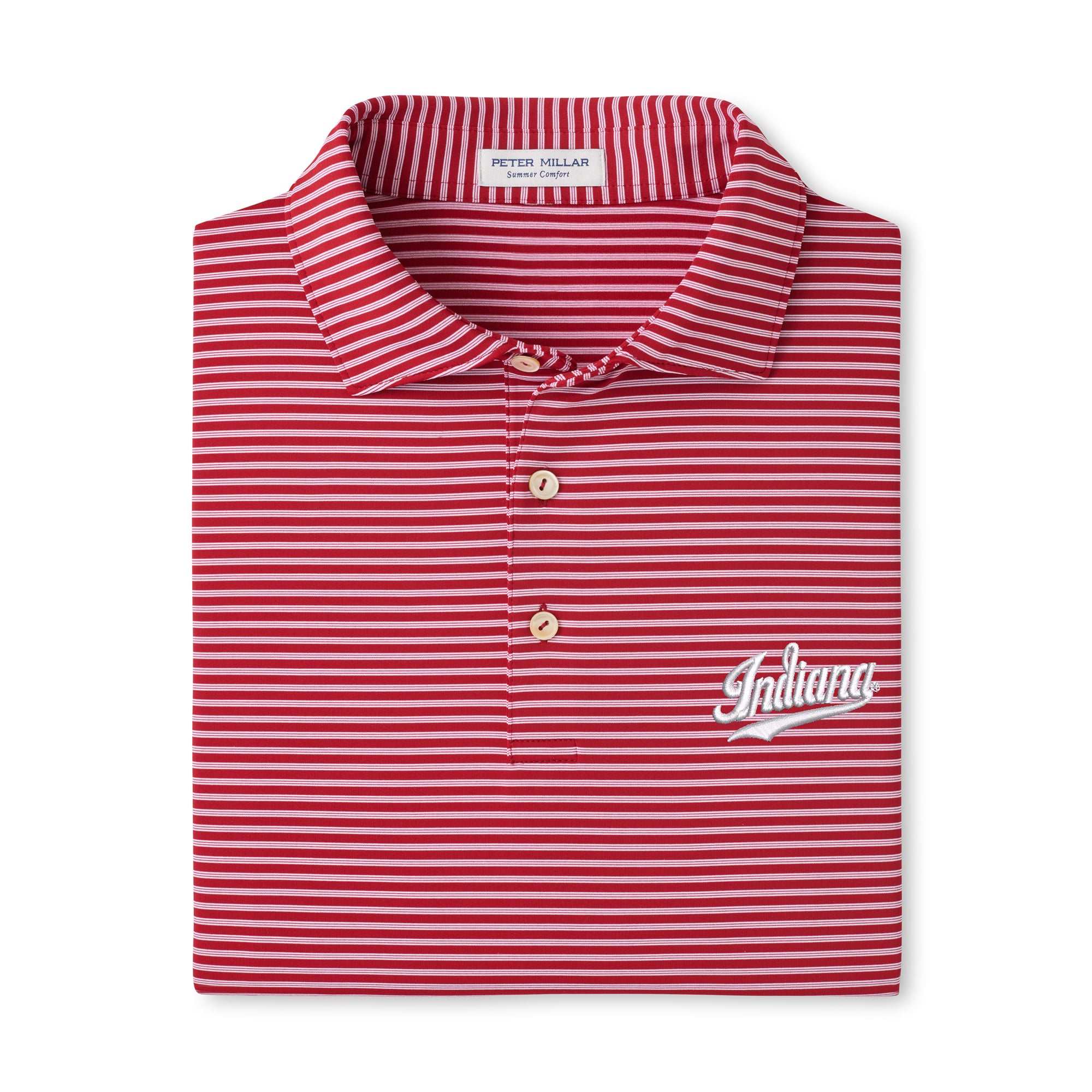 Polo rayé Peter Millar Crimson Indiana Hoosiers Tiebreaker Performance pour homme