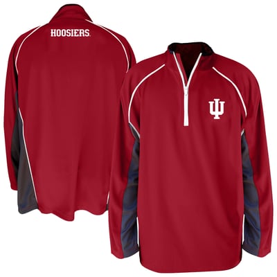 Indiana Hoosiers Profile Big & Tall Quarter-Zip Raglan Jacket - Crimson
