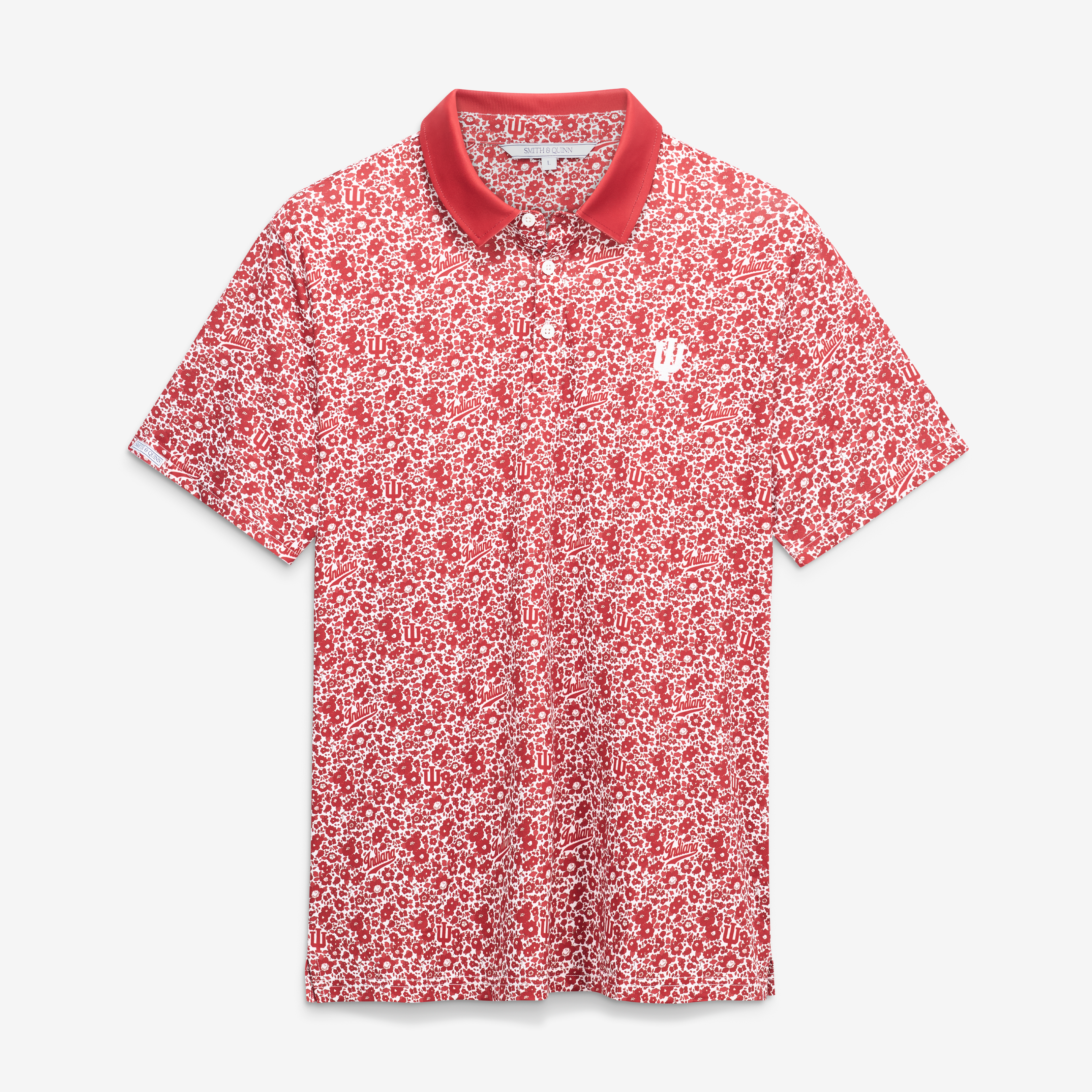 Men's Smith & Quinn Crimson Indiana Hoosiers Poppies Teddy Polo