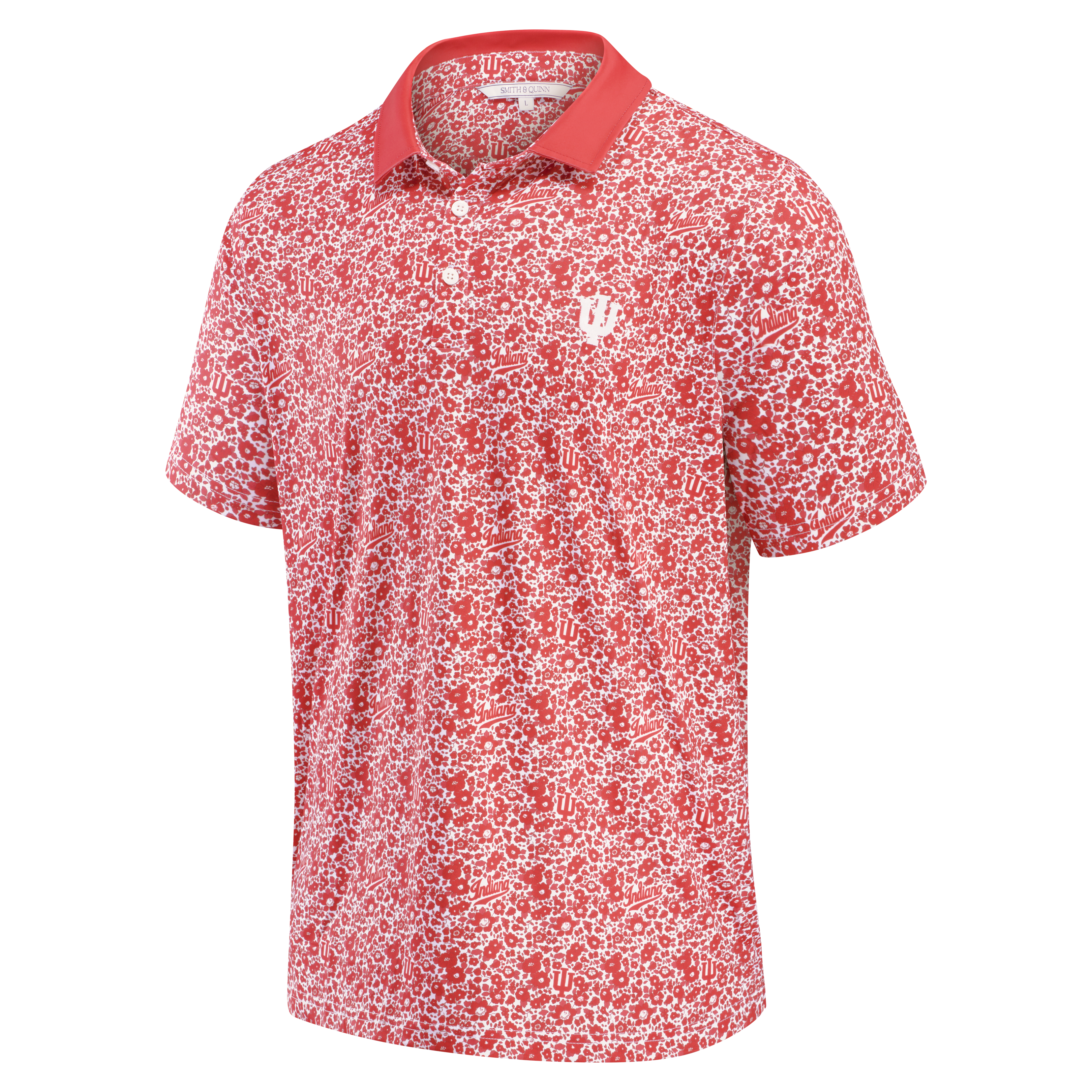 Men's Smith & Quinn Crimson Indiana Hoosiers Poppies Teddy Polo