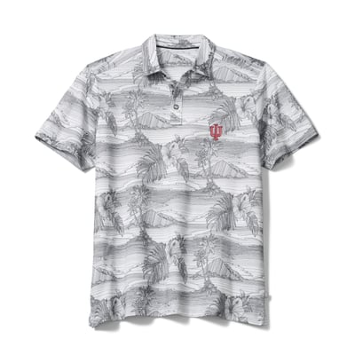 Indiana Hoosiers Tommy Bahama Corsica Coast IslandZone Polo - Gray