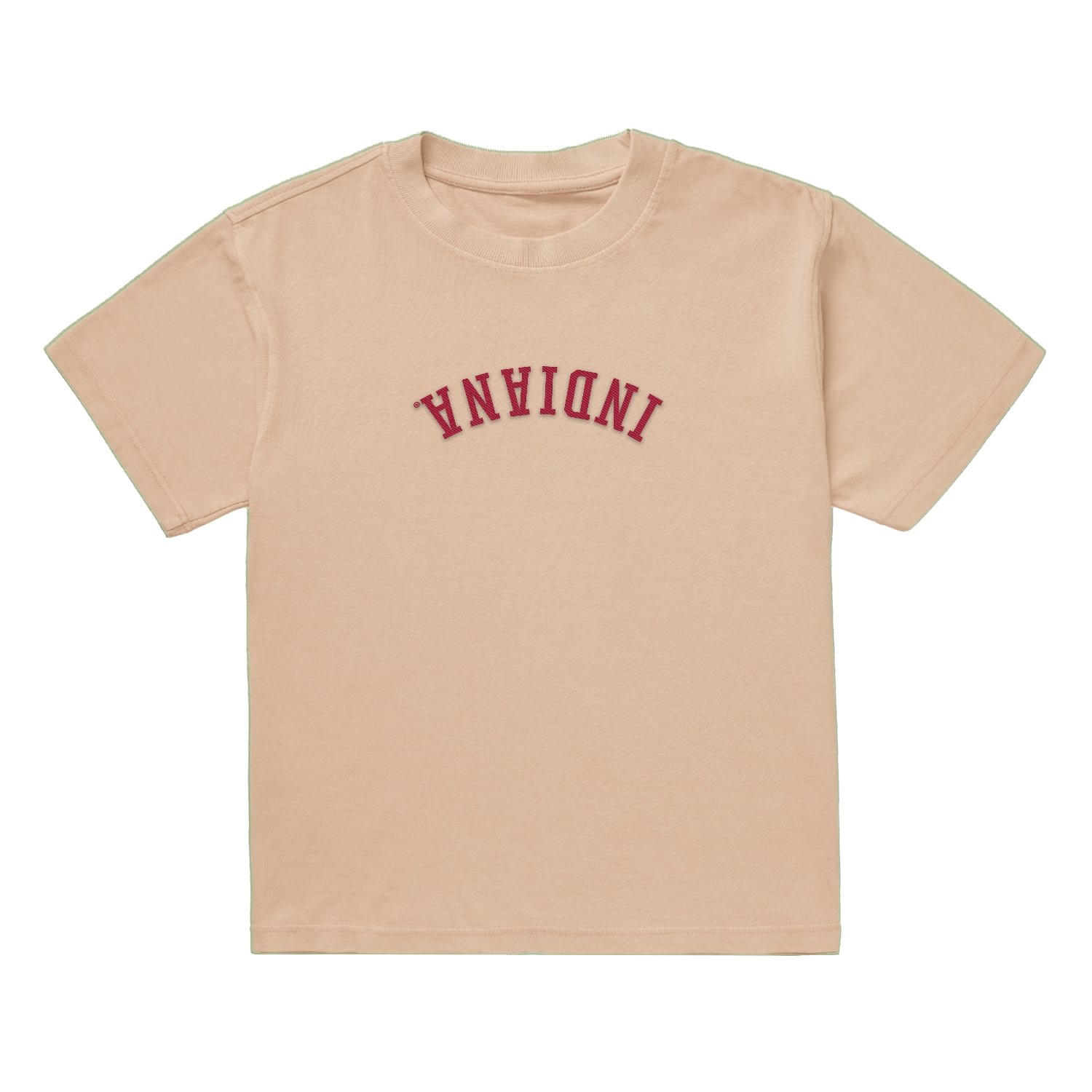 T-shirt vintage épais brodé à l'envers Indiana Hoosiers pour homme, couleur beige, de la marque Uscape Apparel.