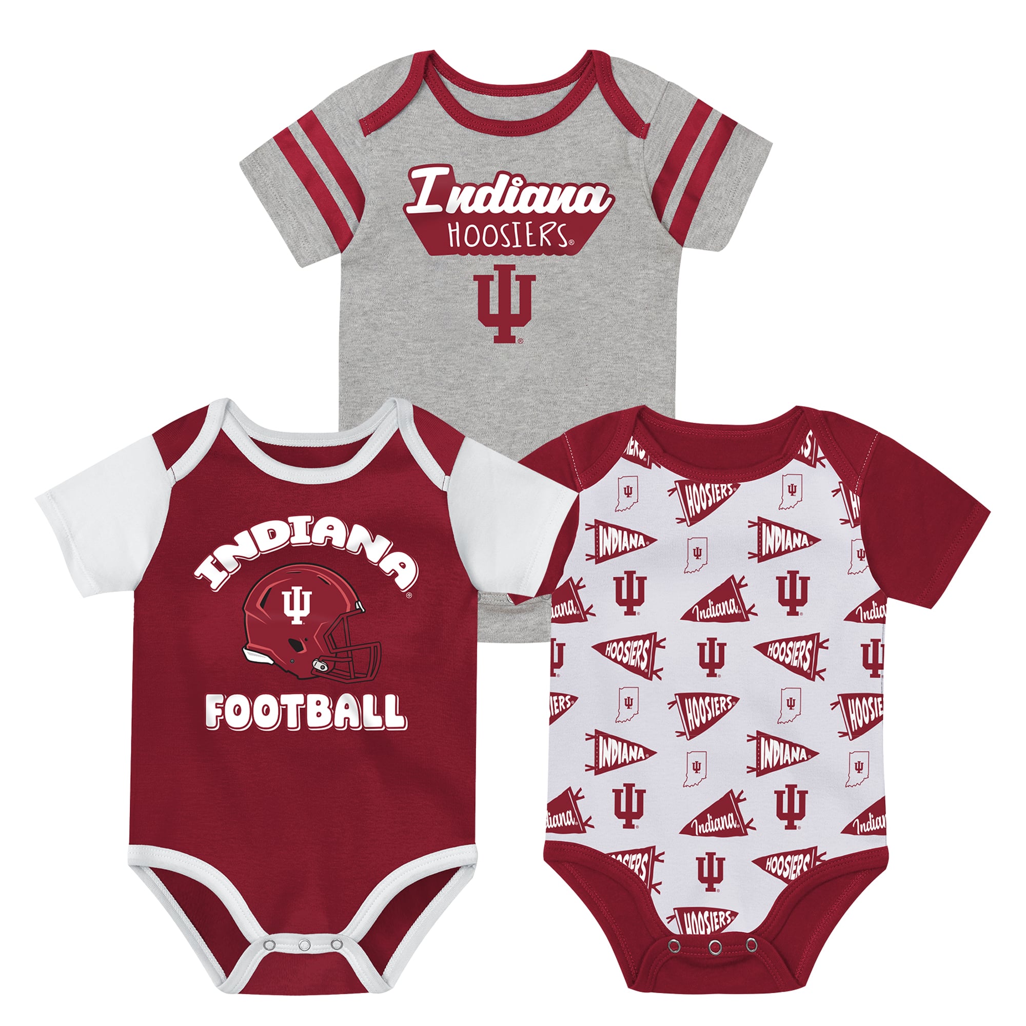 Ensemble body trois pièces pour nouveau-né Outerstuff Crimson Indiana Hoosiers Star Player