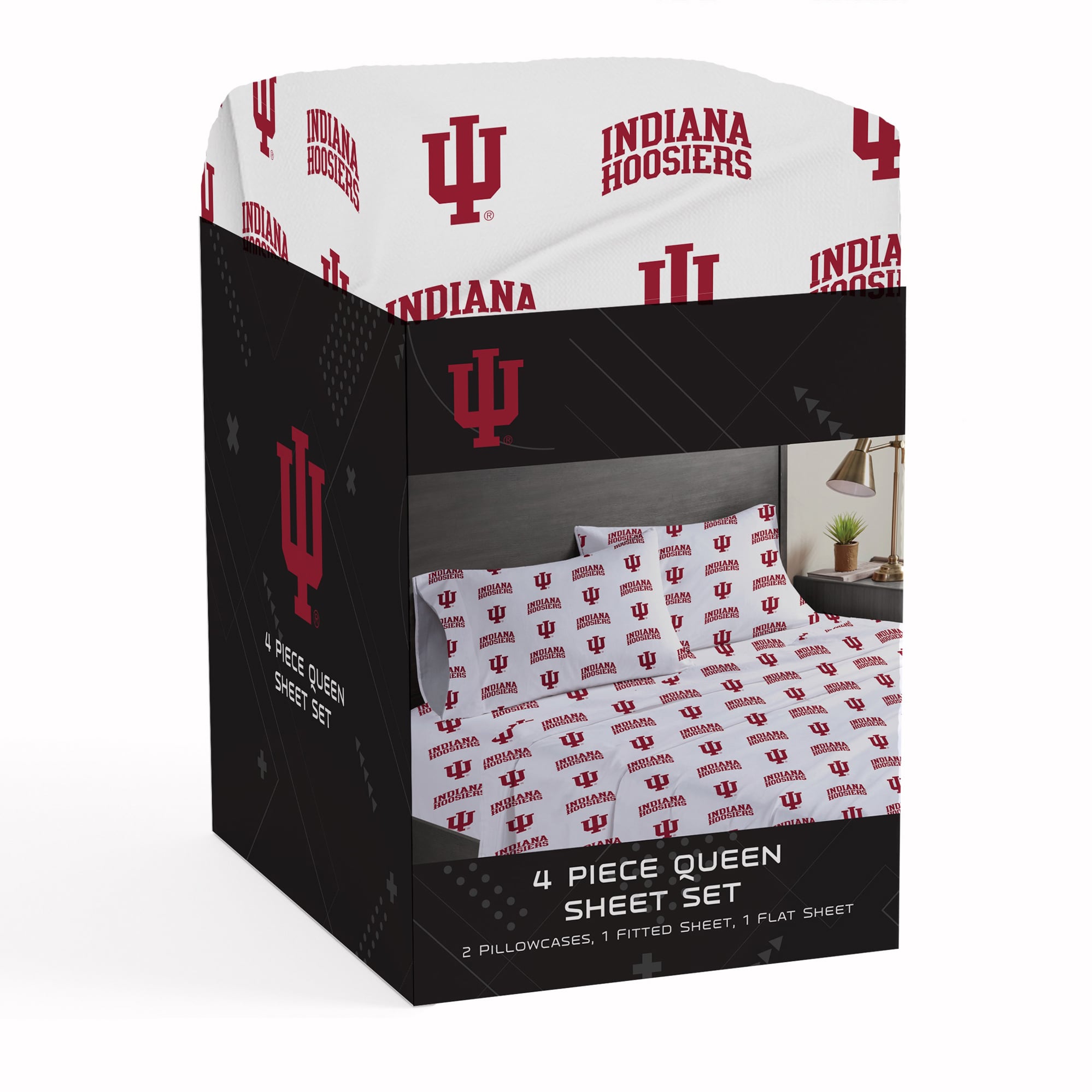 Pegasus Indiana Hoosiers Four-Piece Queen Sheet Set