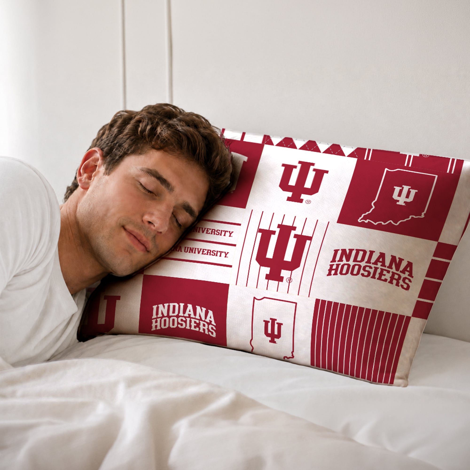 Ensemble de literie deux pièces Pegasus Indiana Hoosiers Patchwork Plaid Twin/Twin XL