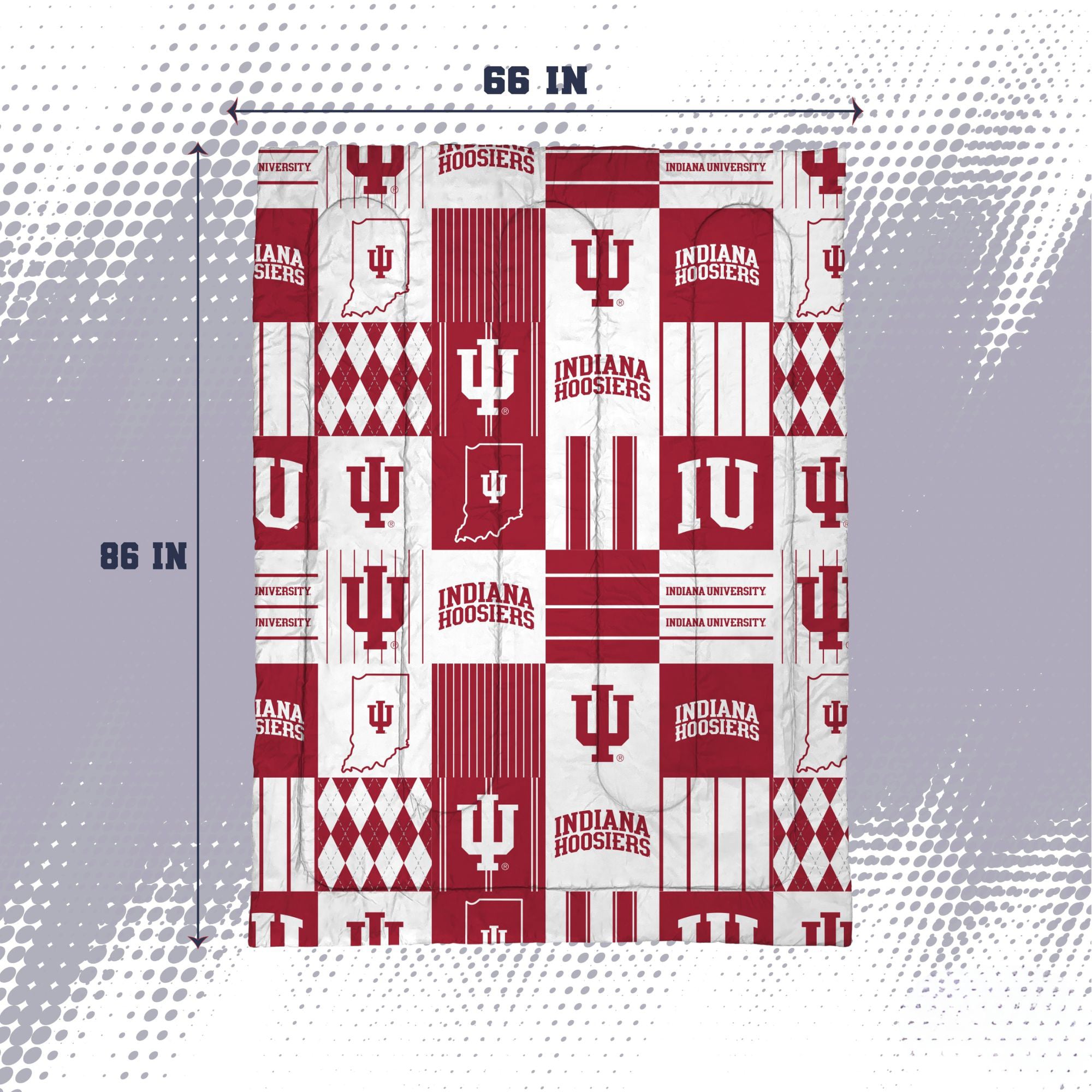 Ensemble de literie deux pièces Pegasus Indiana Hoosiers Patchwork Plaid Twin/Twin XL