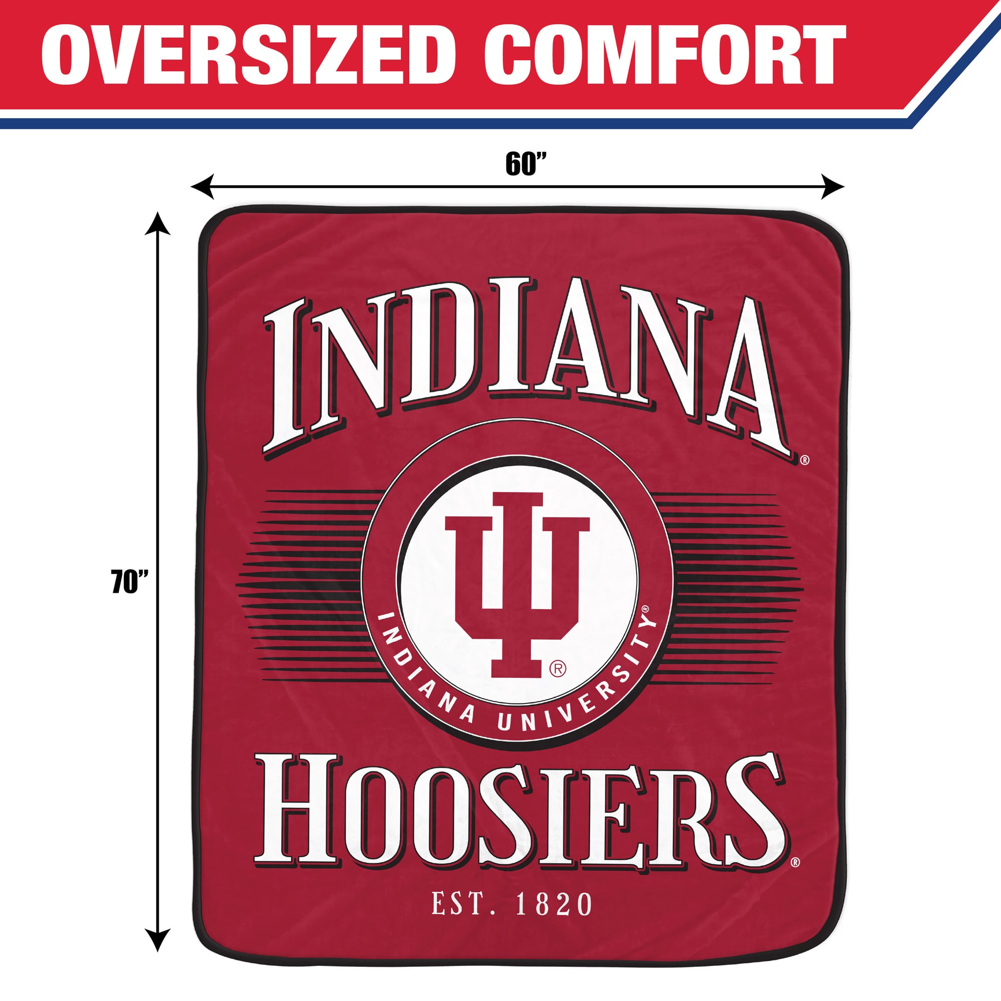Pegasus Indiana Hoosiers Spotlight Arch 60" x 70" Ultra Soft Throw Blanket