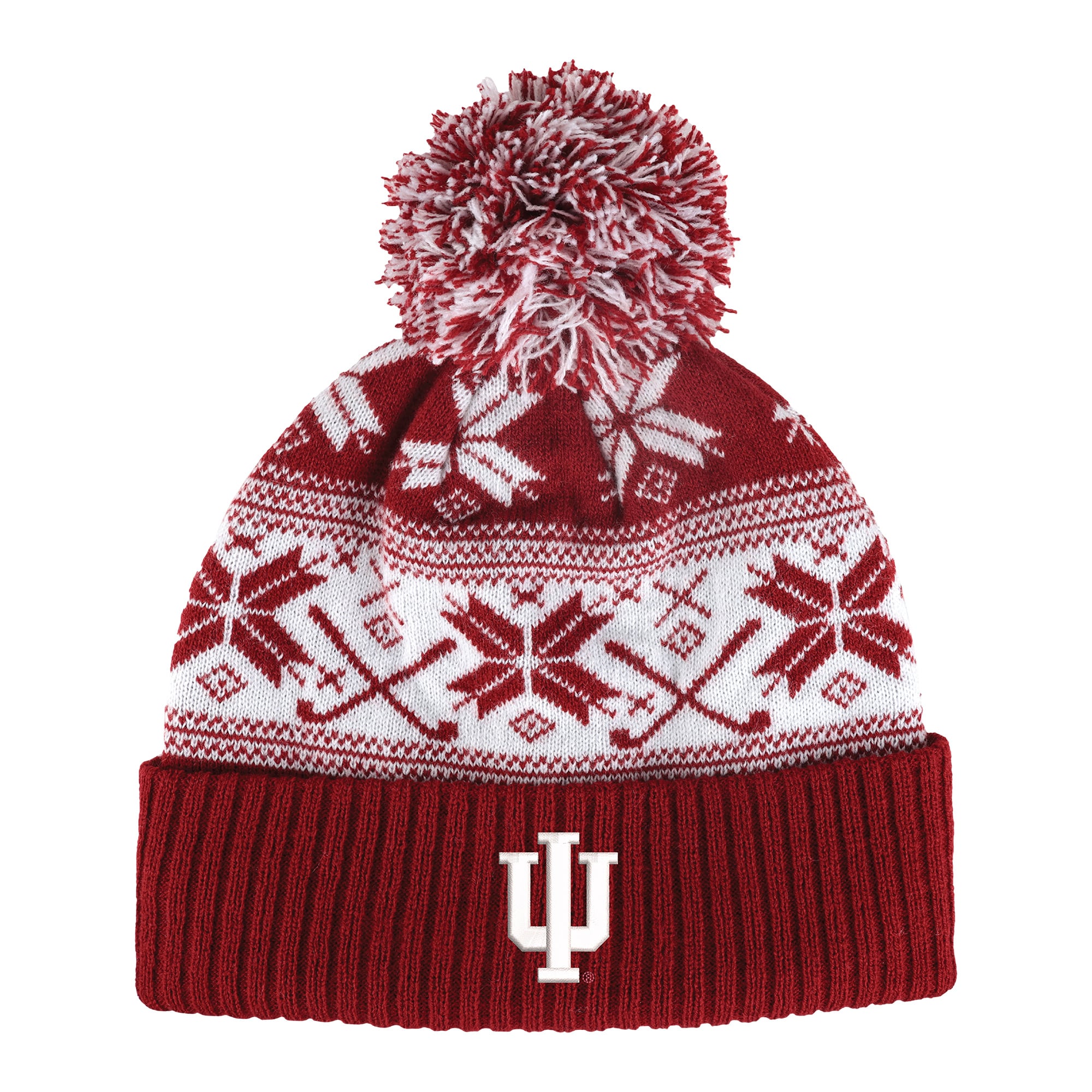 Bonnet unisexe Ahead Crimson Indiana Hoosiers à revers et pompon