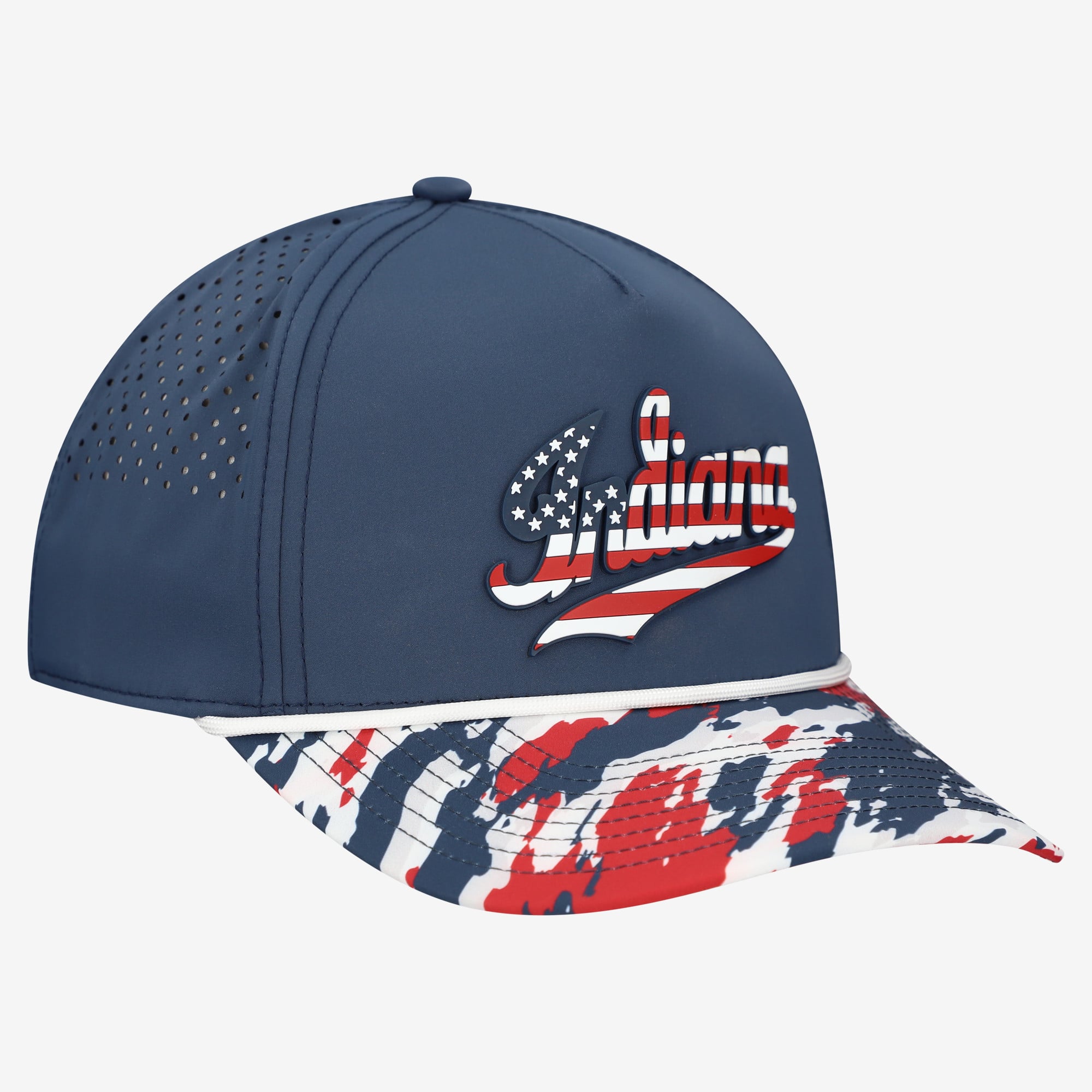Casquette unisexe à cordon ajustable, bleu marine, Indiana Hoosiers, étoiles et rayures