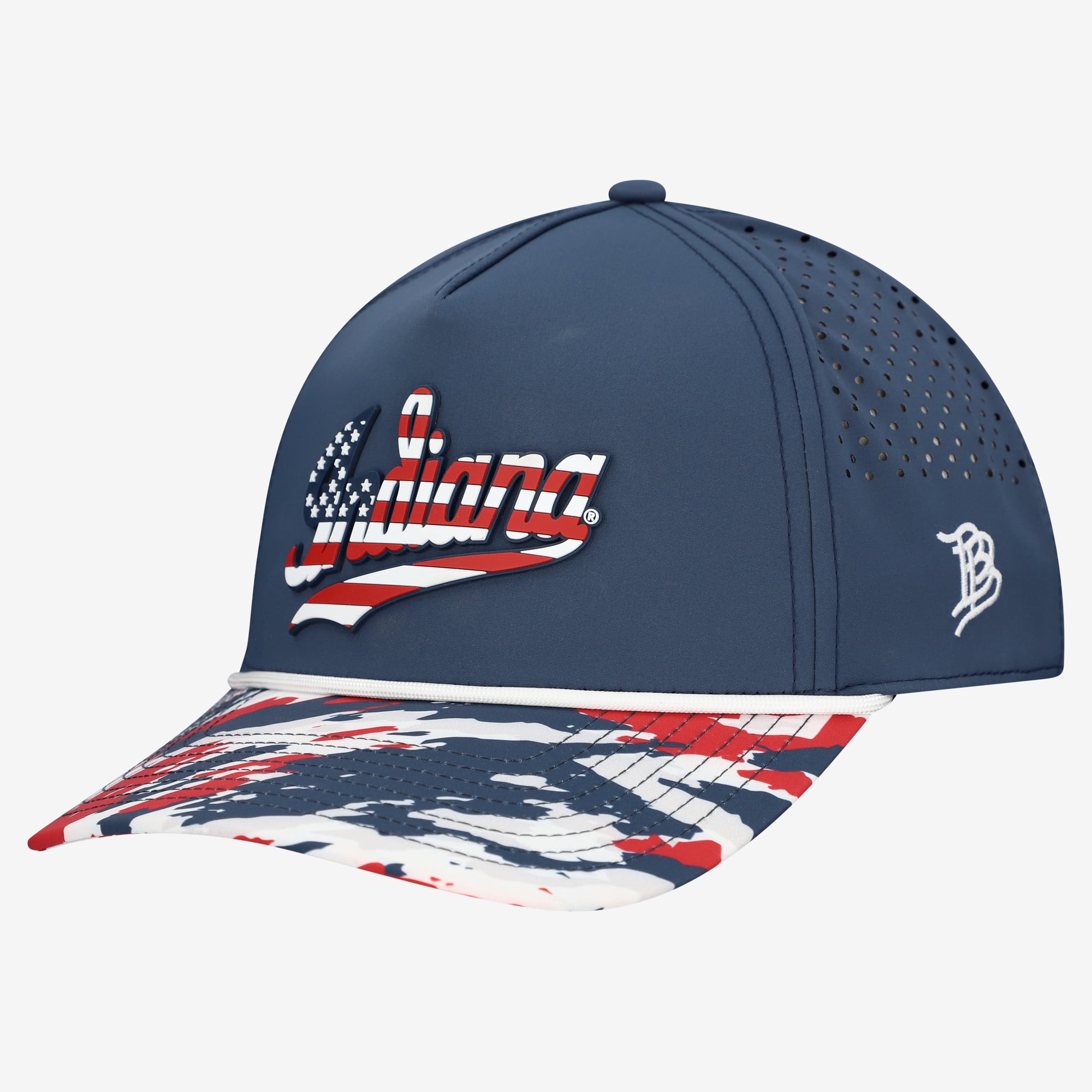 Casquette unisexe à cordon ajustable, bleu marine, Indiana Hoosiers, étoiles et rayures