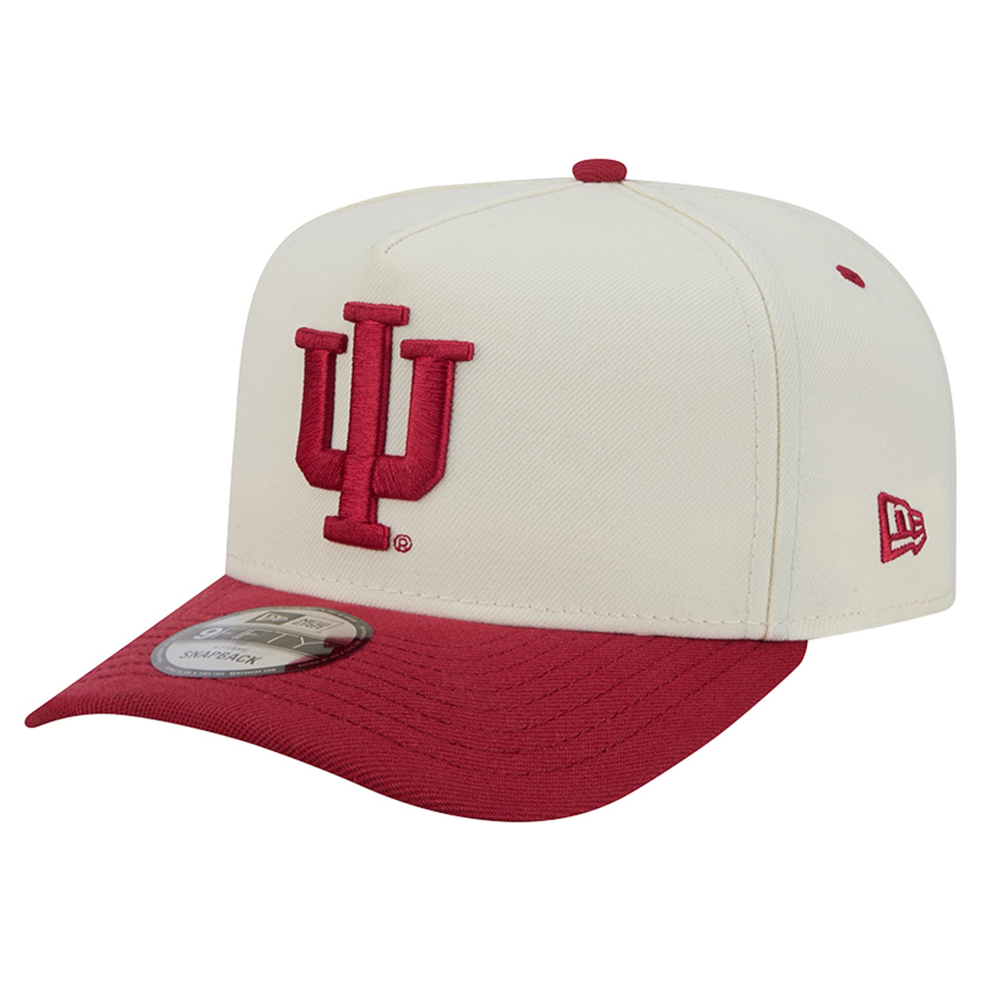 Casquette unisexe New Era blanche/cramoisie 9FIFTY A-Frame Snapback Indiana Hoosiers