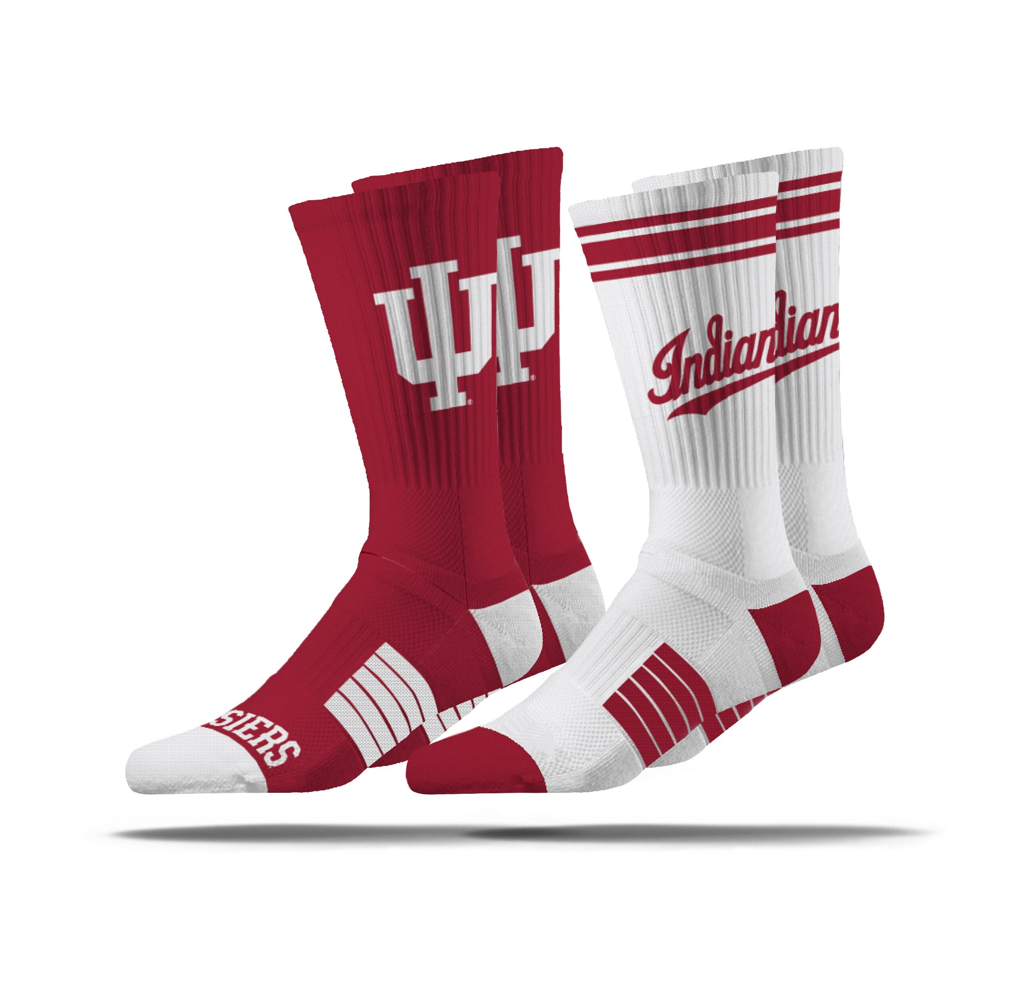 Unisex Strideline White/Crimson Indiana Hoosiers Two-Pack Premium Knit ...