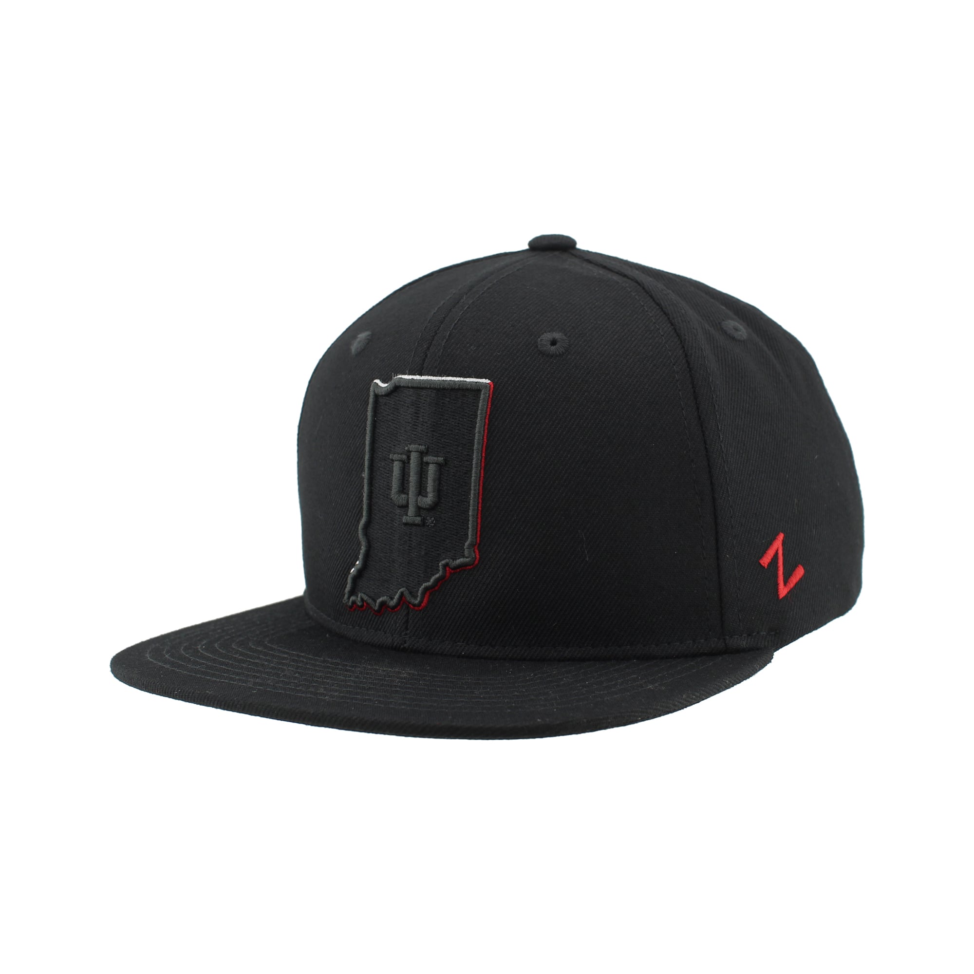 Casquette unisexe Zephyr Black Indiana Hoosiers Slice 3D Z11 Snapback