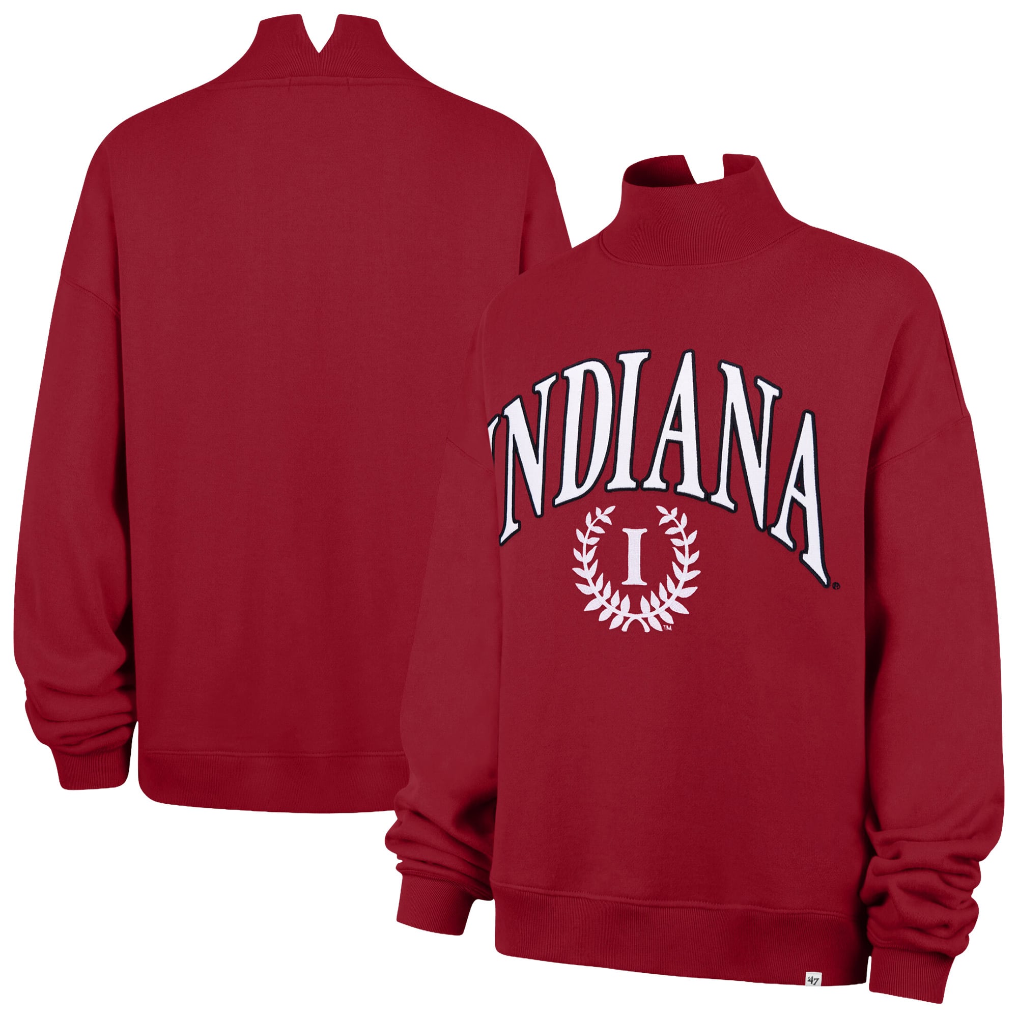 Sweat-shirt à col montant pour femme « Crimson Indiana Hoosiers » de 1947