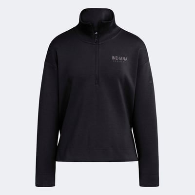  Indiana Hoosiers adidas Women's Soft Lux Quarter-Zip Pullover - Black