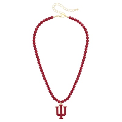 Indiana Hoosiers CANVAS Style Women's Beaded Logo Necklace