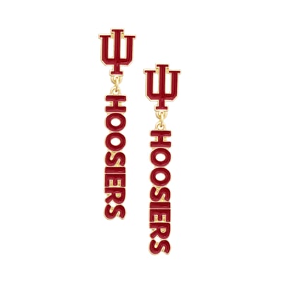 Indiana Hoosiers CANVAS Style Women's Enamel Drop Earrings
