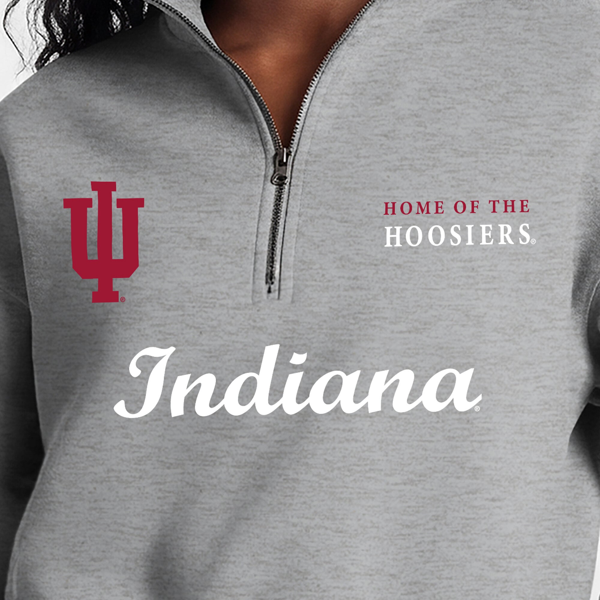 Women's Champion Gray Indiana Hoosiers Academic Triumph Quarter-Zip Tri-Blend Pullover