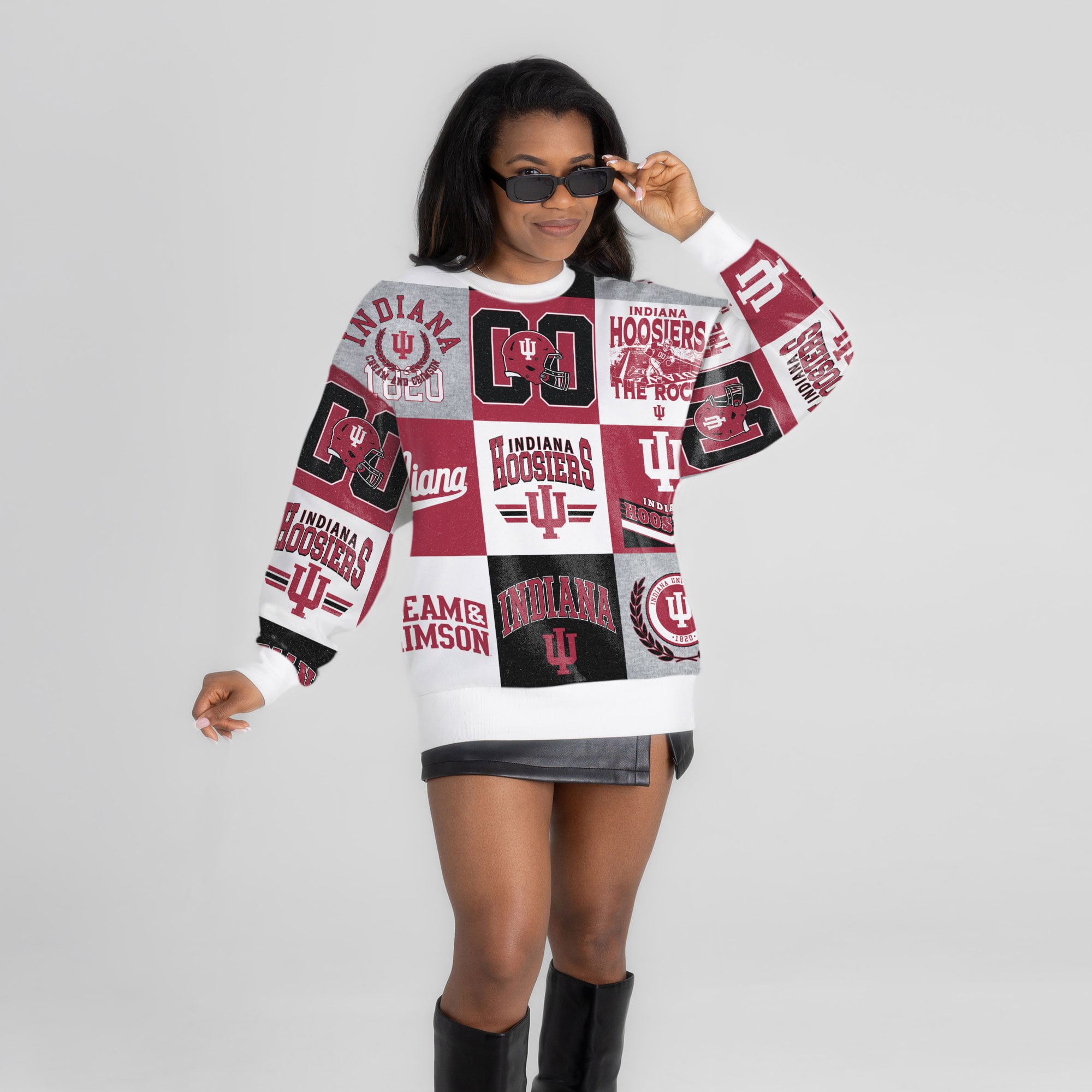 Pull à manches longues patchwork « Highlight Reel » pour femme