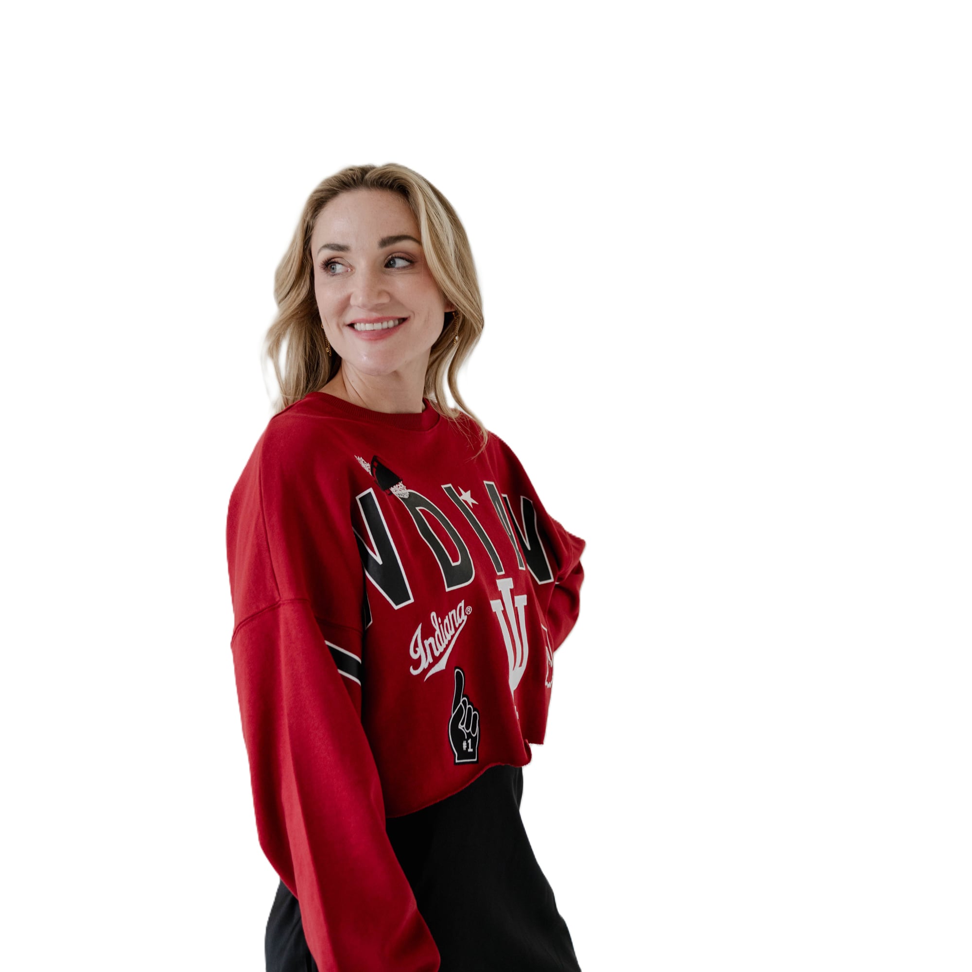 Sweat-shirt à écusson Phipps rouge Indiana Hoosiers pour femmes, idéal les jours de match
