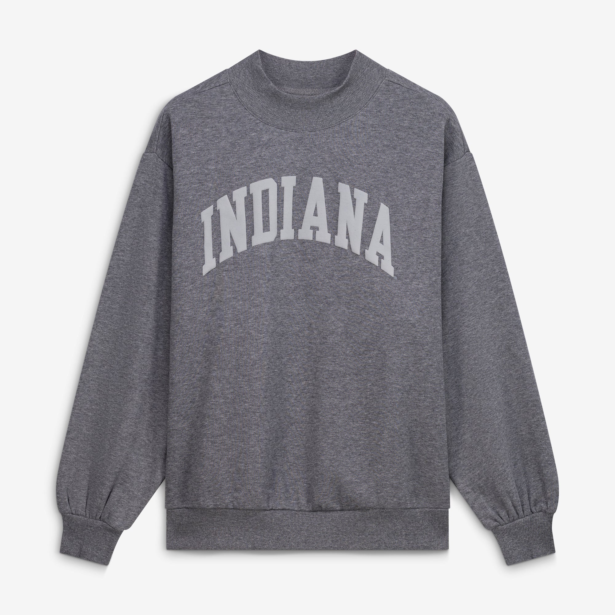 Women's  Heather Gray Indiana Hoosiers Monroe Mock Neck Sweatshirt