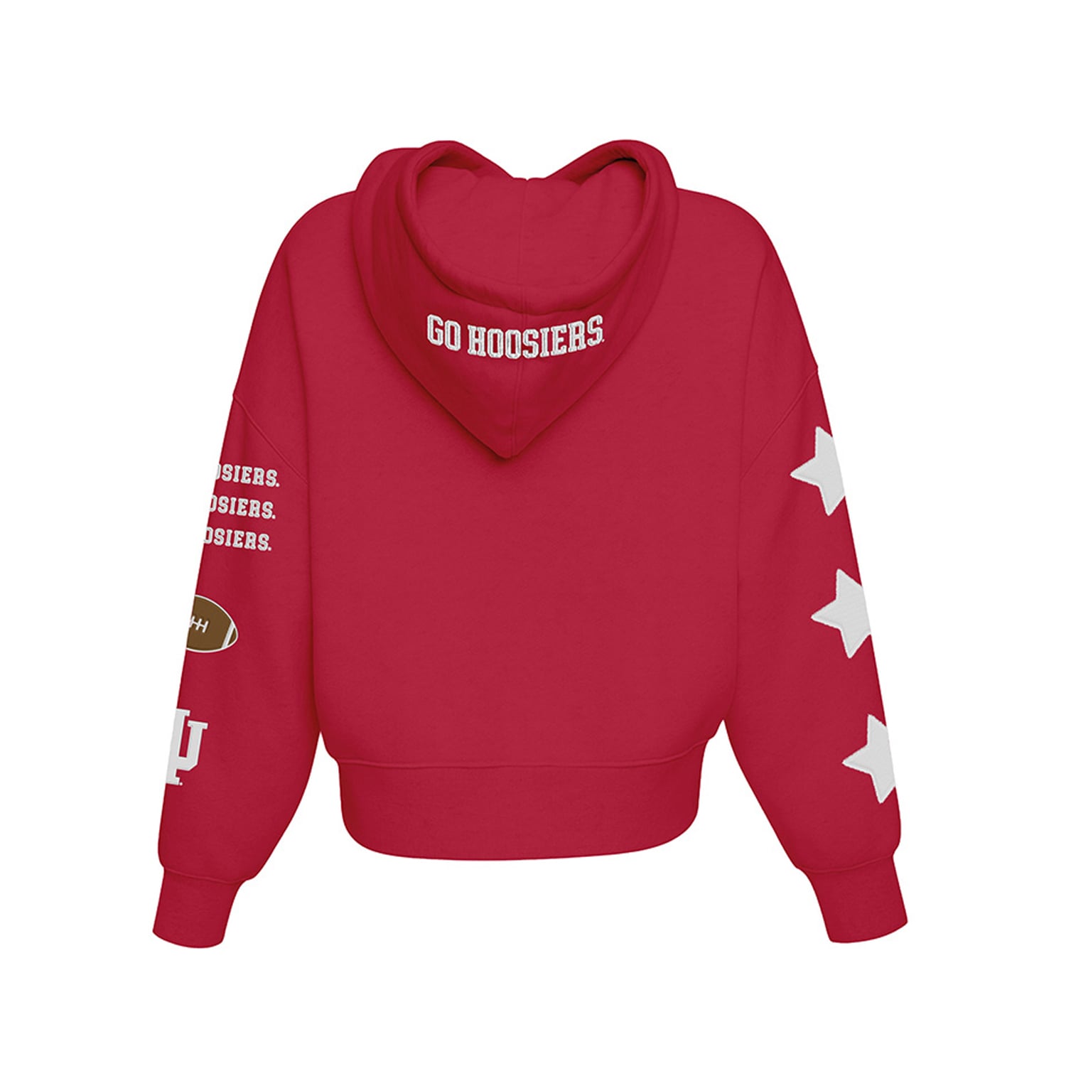 Sweat à capuche court Hype and Vice Crimson Indiana Hoosiers pour femmes