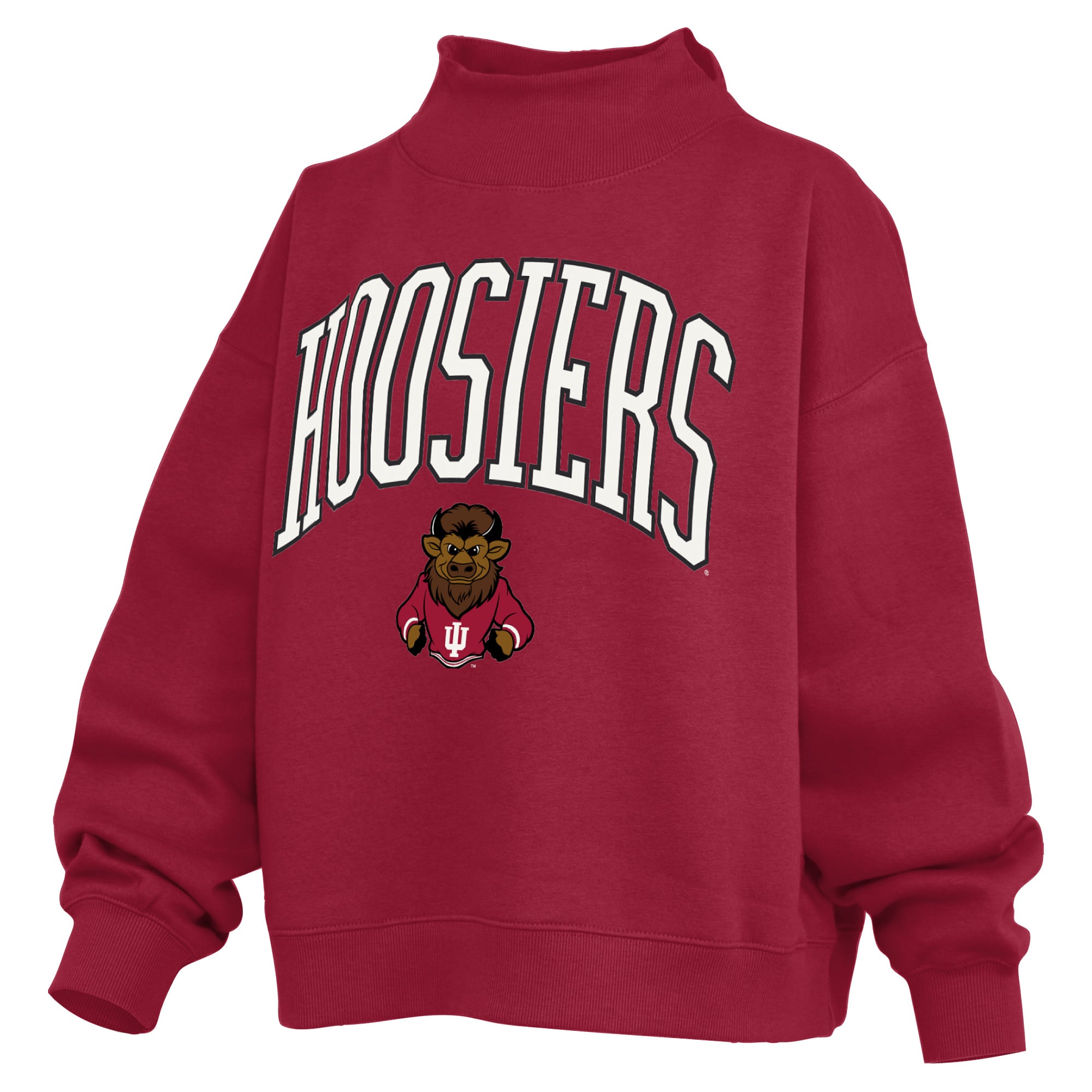 Sweat-shirt à col montant oversize en polaire avec slogan Pressbox Crimson Indiana Hoosiers pour femmes