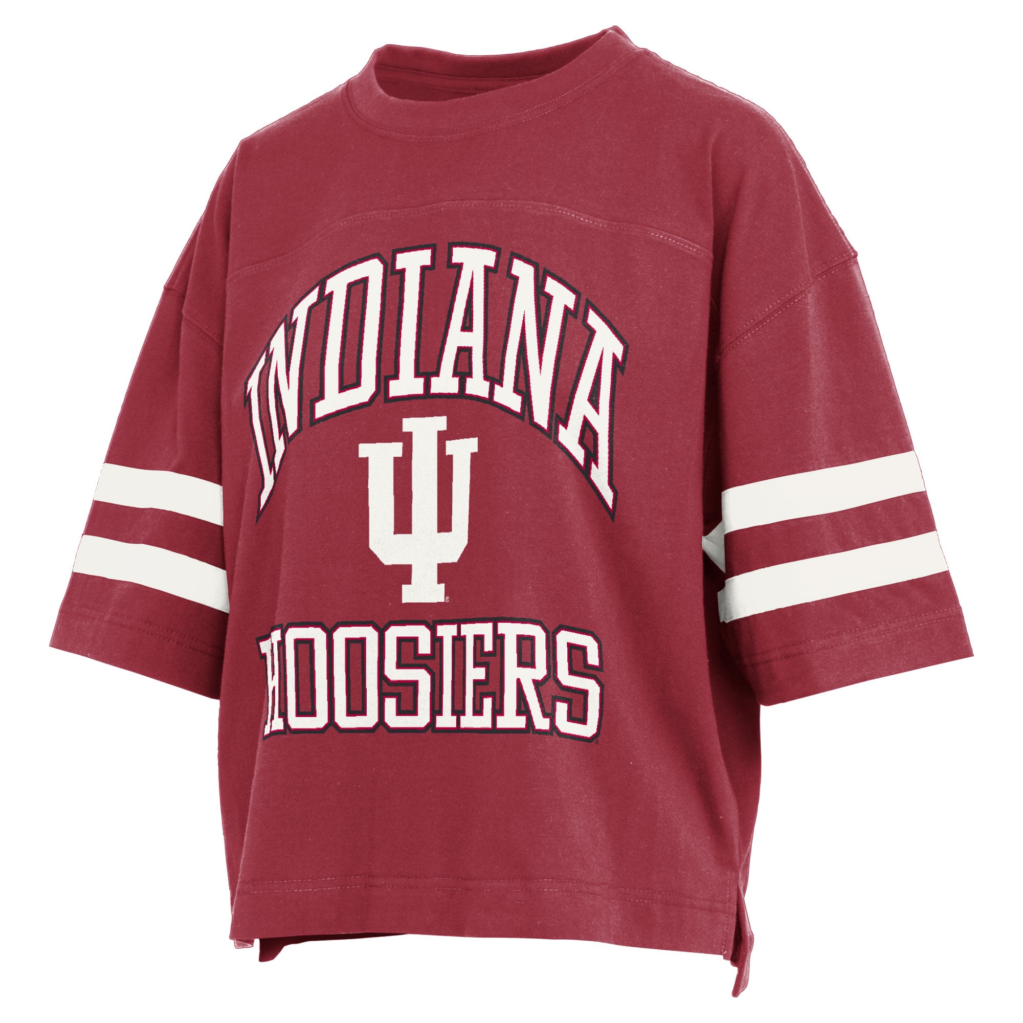 T-shirt court pour femmes Pressbox Crimson Indiana Hoosiers Wayne Tyler