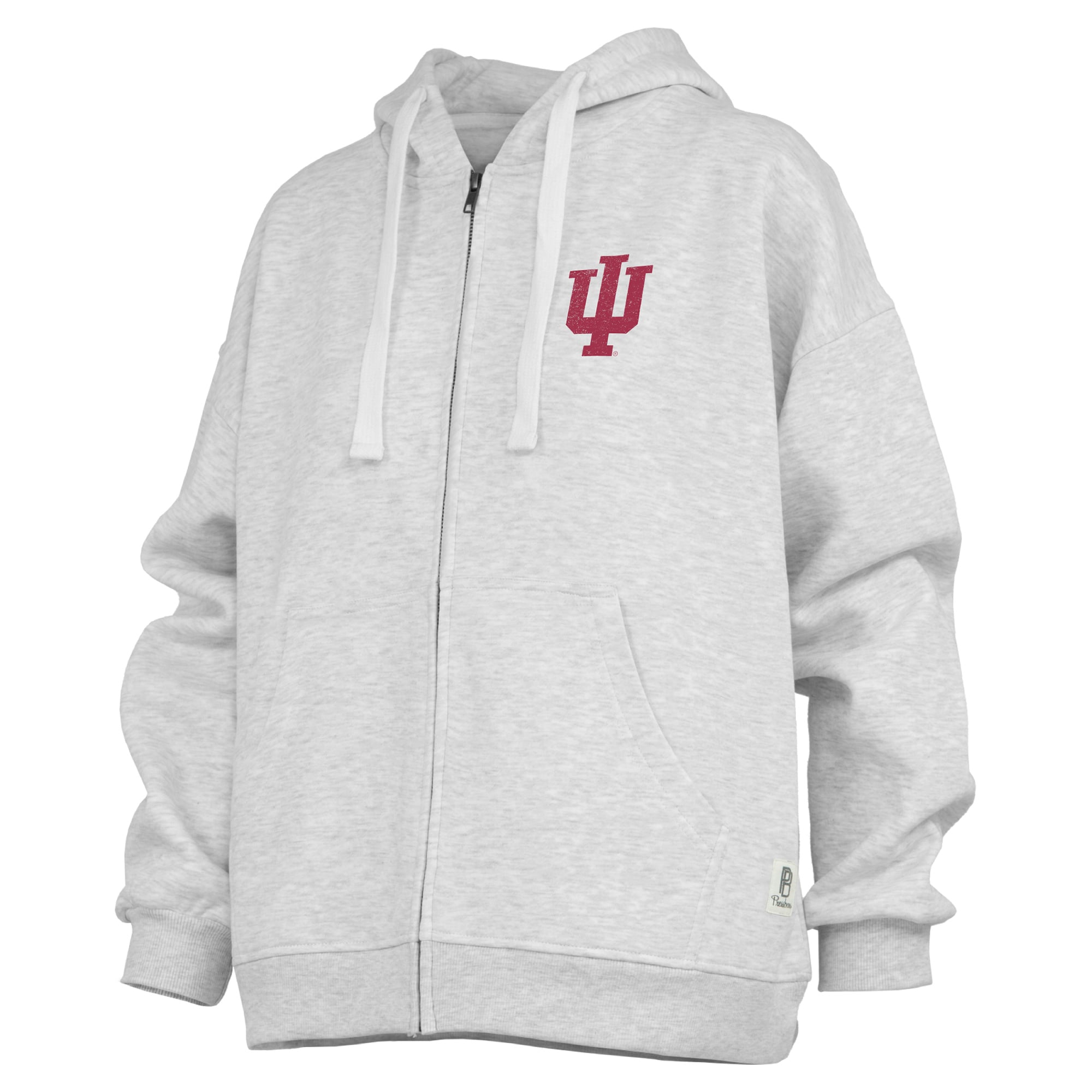 Sweat à capuche zippé Janise gris chiné pour femme, Indiana Hoosiers, de Pressbox.