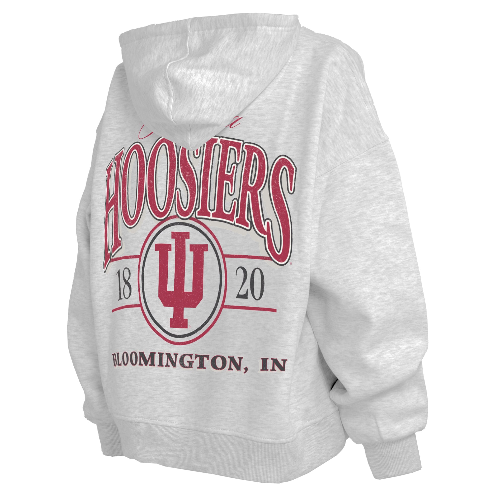 Sweat à capuche zippé Janise gris chiné pour femme, Indiana Hoosiers, de Pressbox.