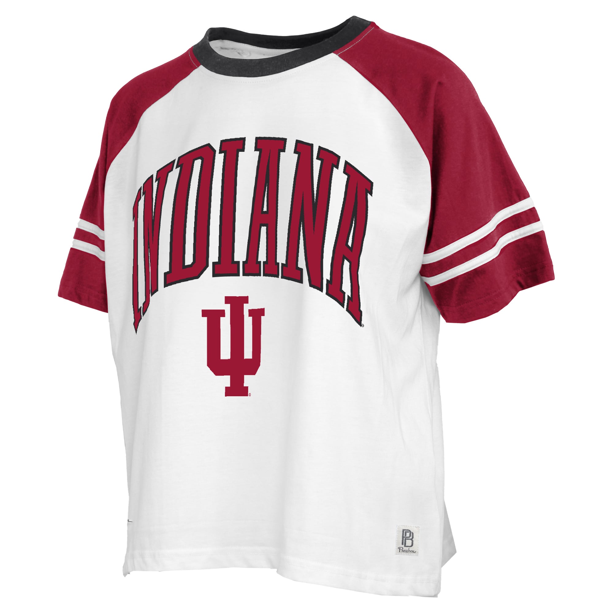 T-shirt Pressbox blanc pour femmes Indiana Hoosiers Sky Colorblock