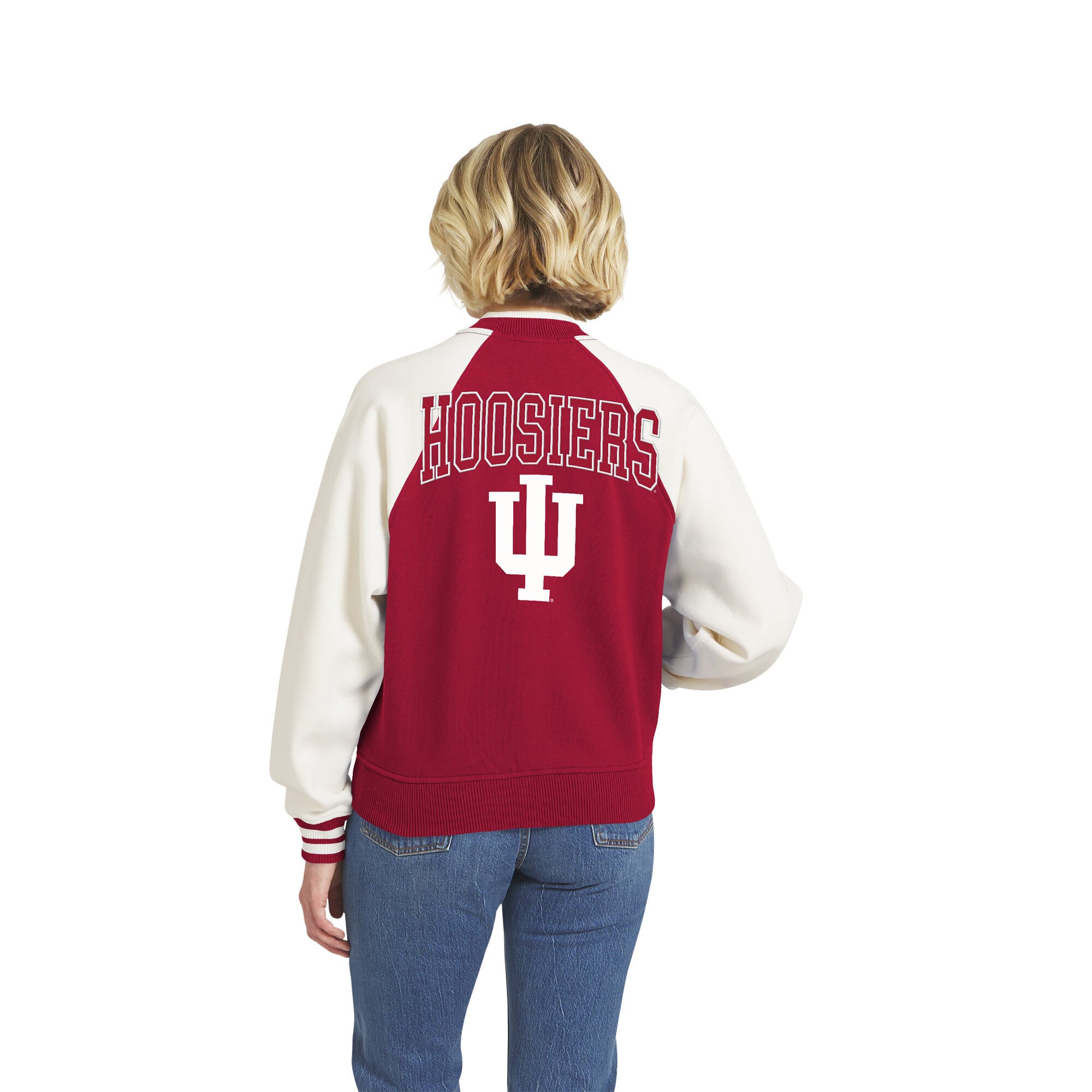Veste raglan zippée intégrale Crimson Indiana Hoosiers de la marque WEAR by Erin Andrews pour femmes