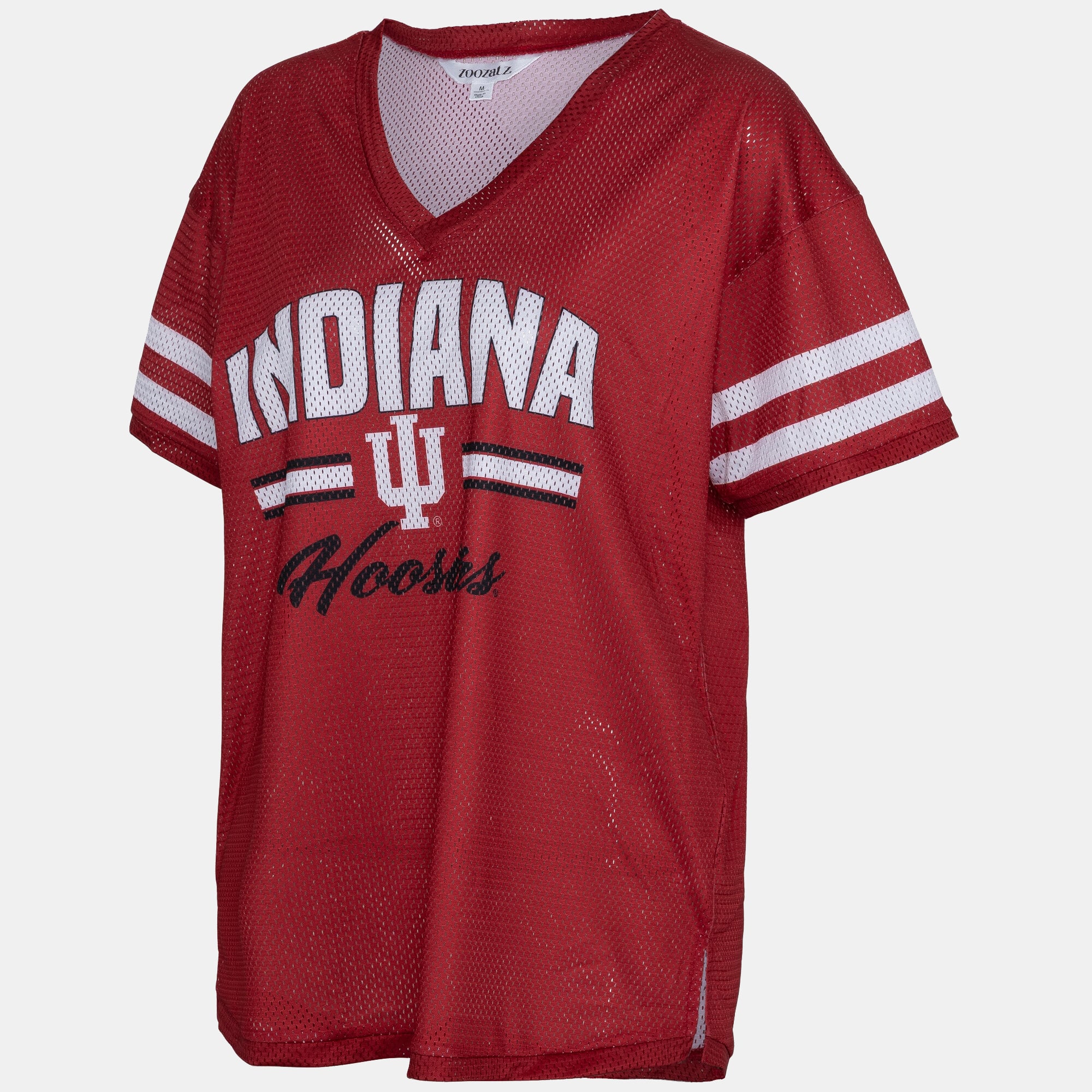 Women's ZooZatz Crimson Indiana Hoosiers Mesh Jersey Kickoff T-Shirt