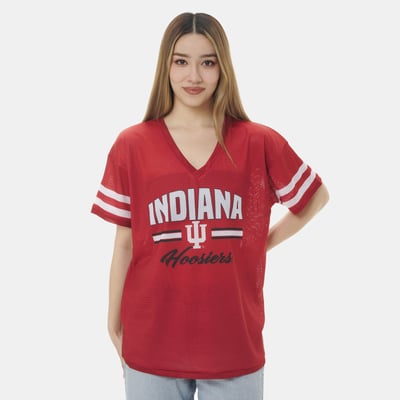 Indiana Hoosiers ZooZatz Women's Mesh Jersey Kickoff T-Shirt - Crimson