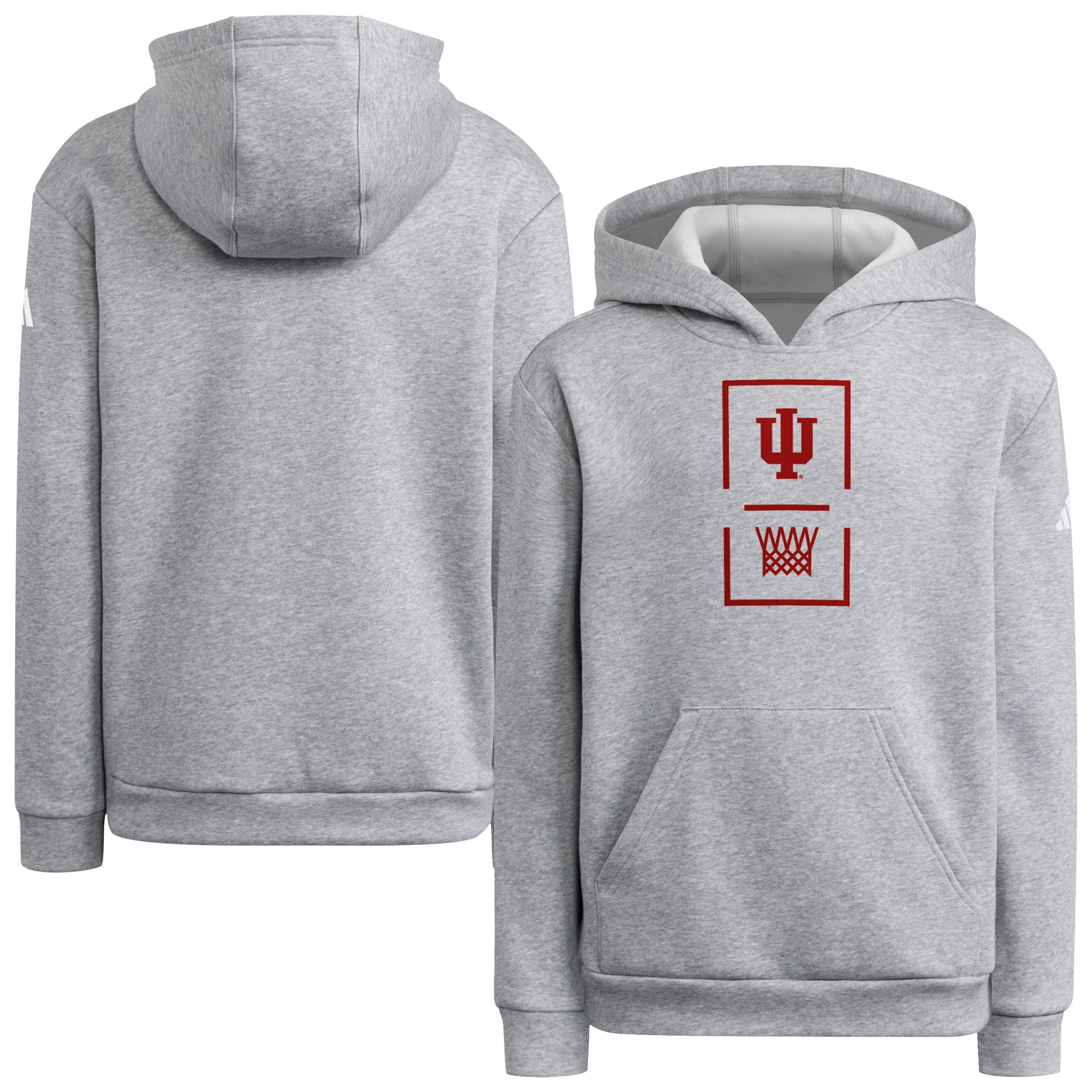 Sweat à capuche gris adidas Indiana Hoosiers pour jeunes