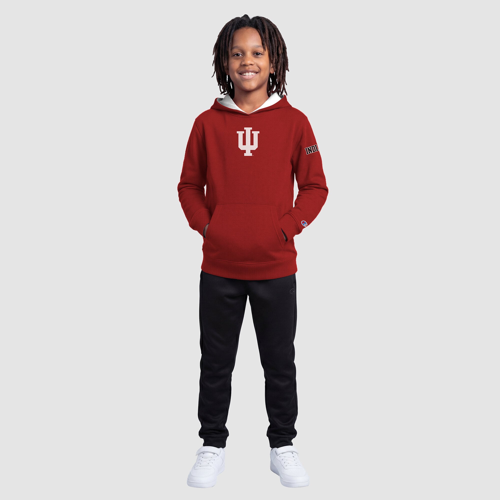 Youth Champion  Heather Gray Indiana Hoosiers Fleece Hoodie