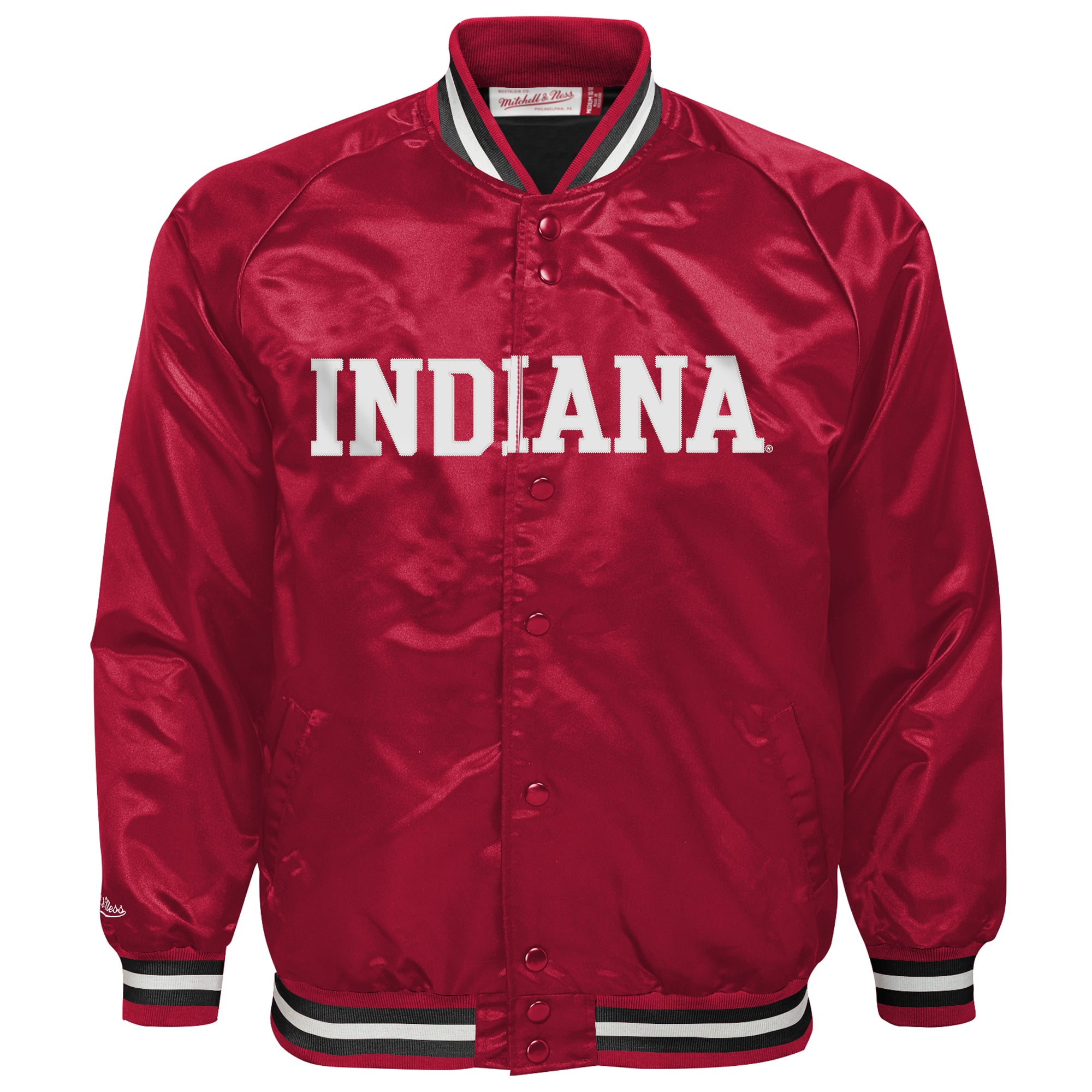 Youth Mitchell & Ness Crimson Indiana Hoosiers Satin Full-Snap Raglan Jacket