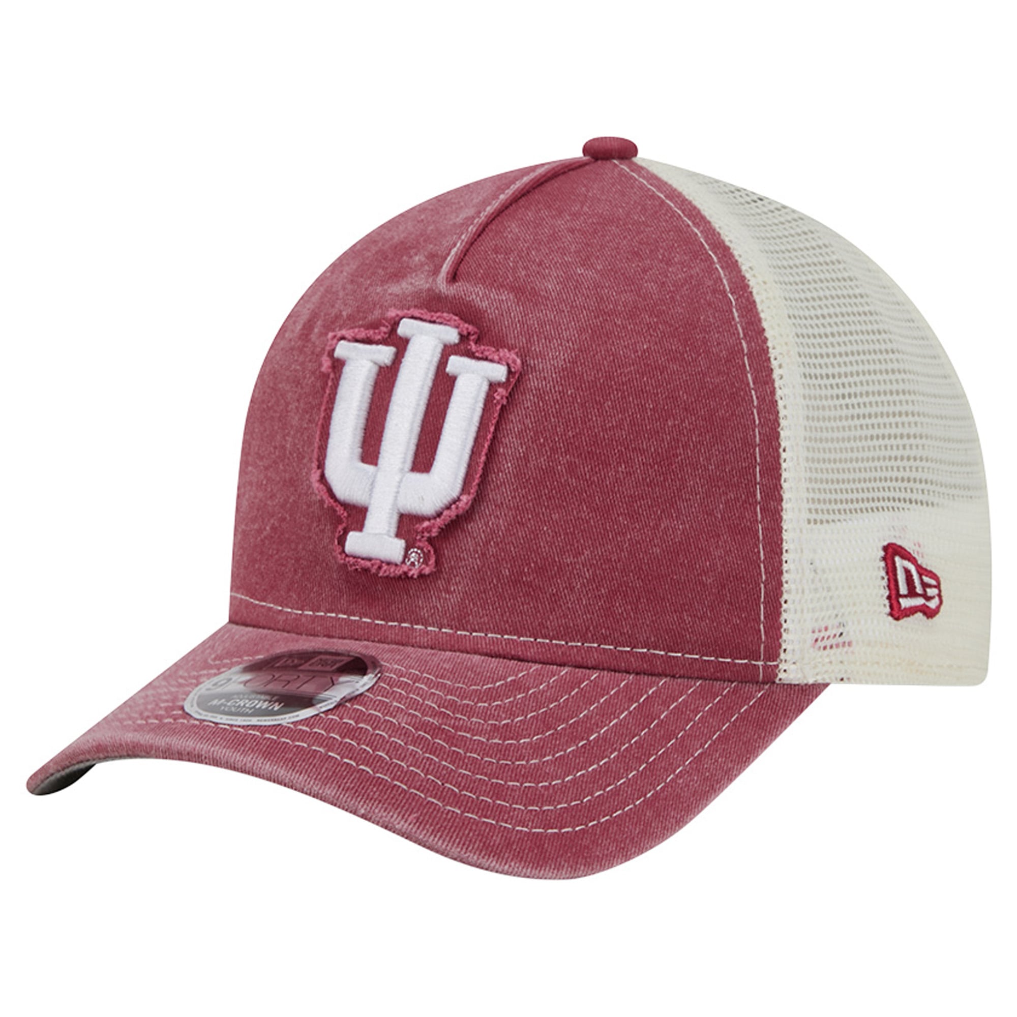 Casquette trucker rétro ajustable New Era Crimson Indiana Hoosiers 9FORTY A-Frame M-Crown pour jeunes