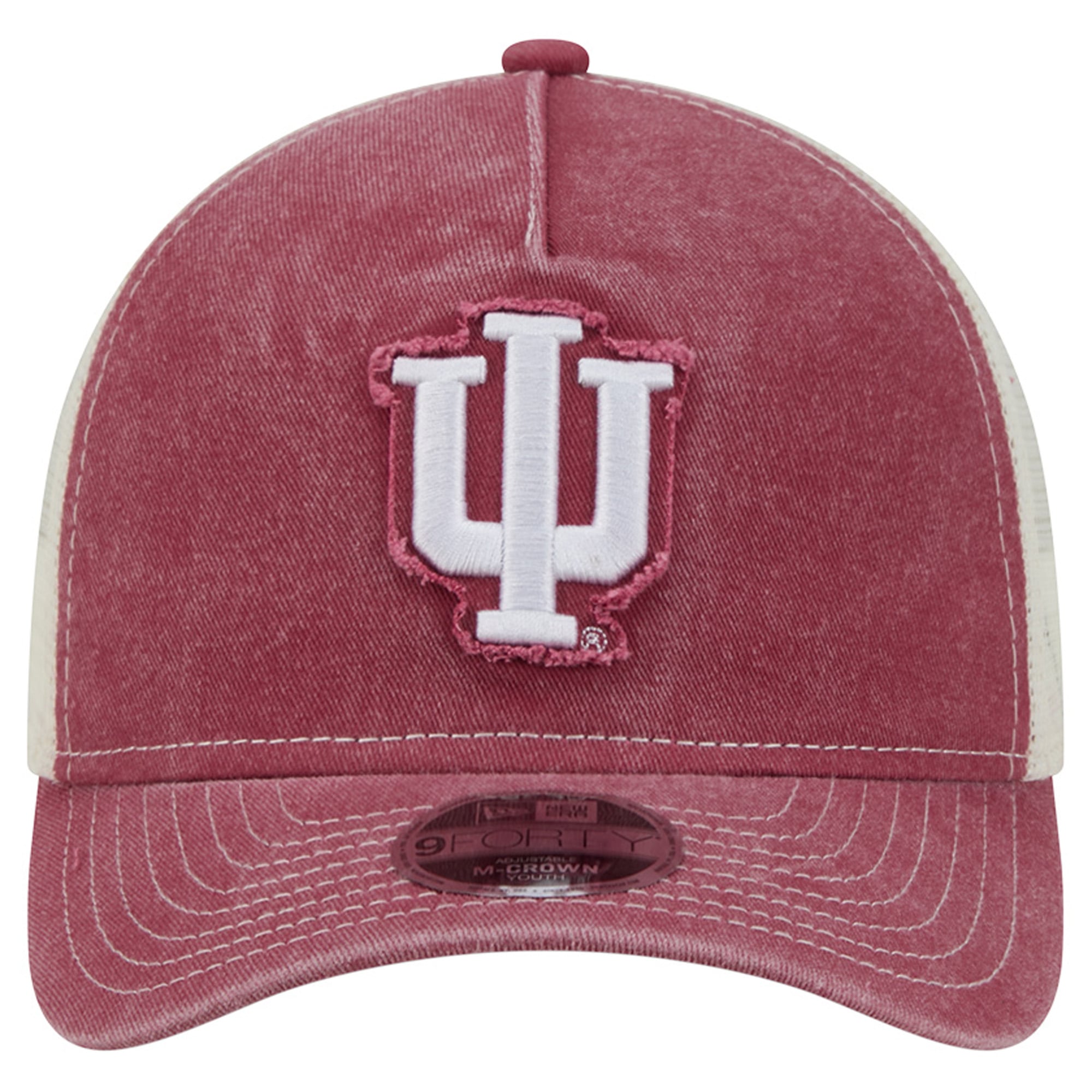Youth New Era Crimson Indiana Hoosiers Retro A-Frame Adjustable Trucker Hat