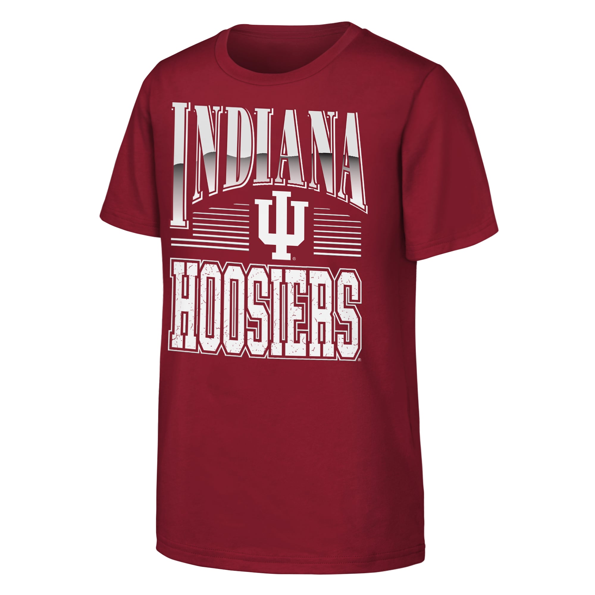 Youth Outerstuff Crimson Indiana Hoosiers Chrome Header T-Shirt