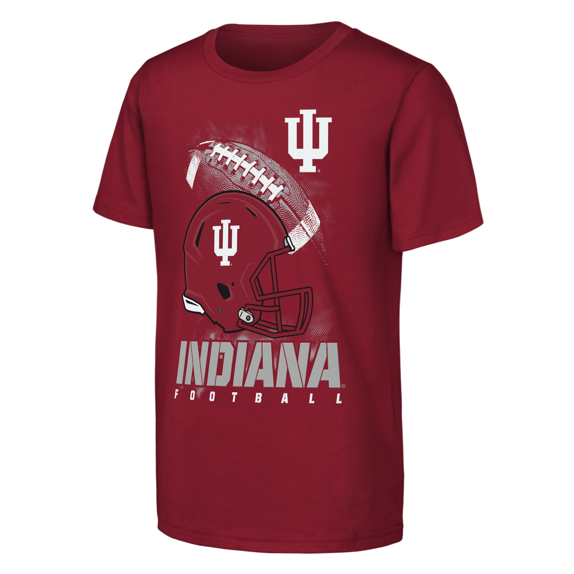 Youth Outerstuff  Crimson Indiana Hoosiers For the Glory Football Helmet T-Shirt