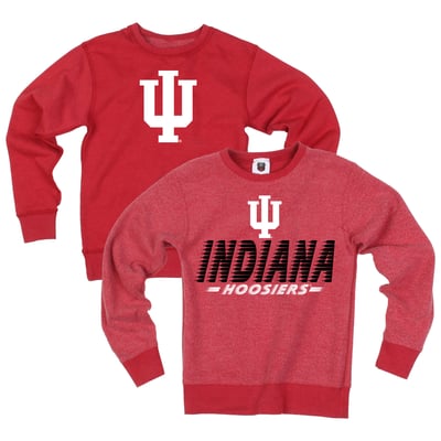  Indiana Hoosiers Wes & Willy Youth Reversible Sweatshirt - Crimson